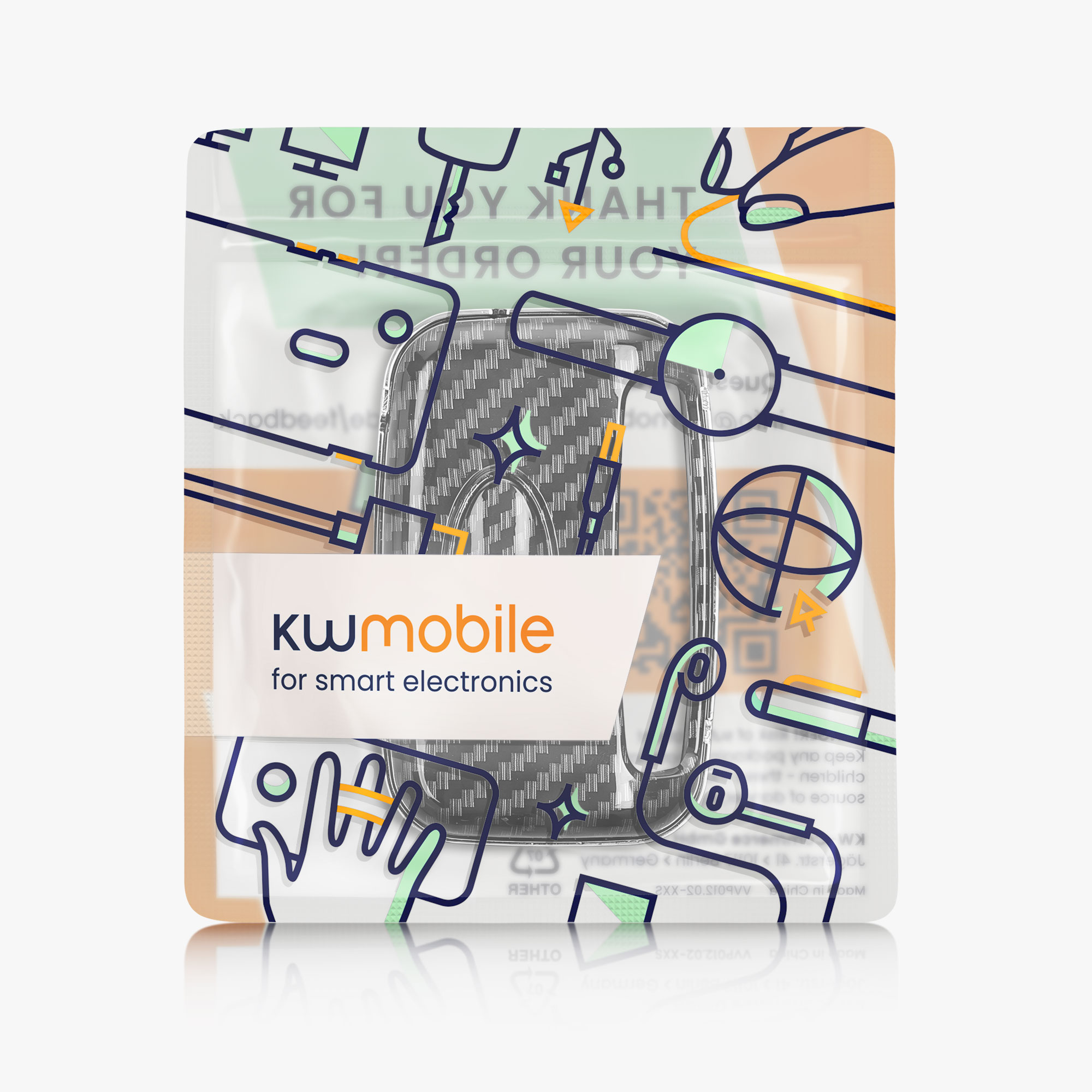 kwmobile pouzdro na klíč Land Rover/Jaguar, Carbon černá