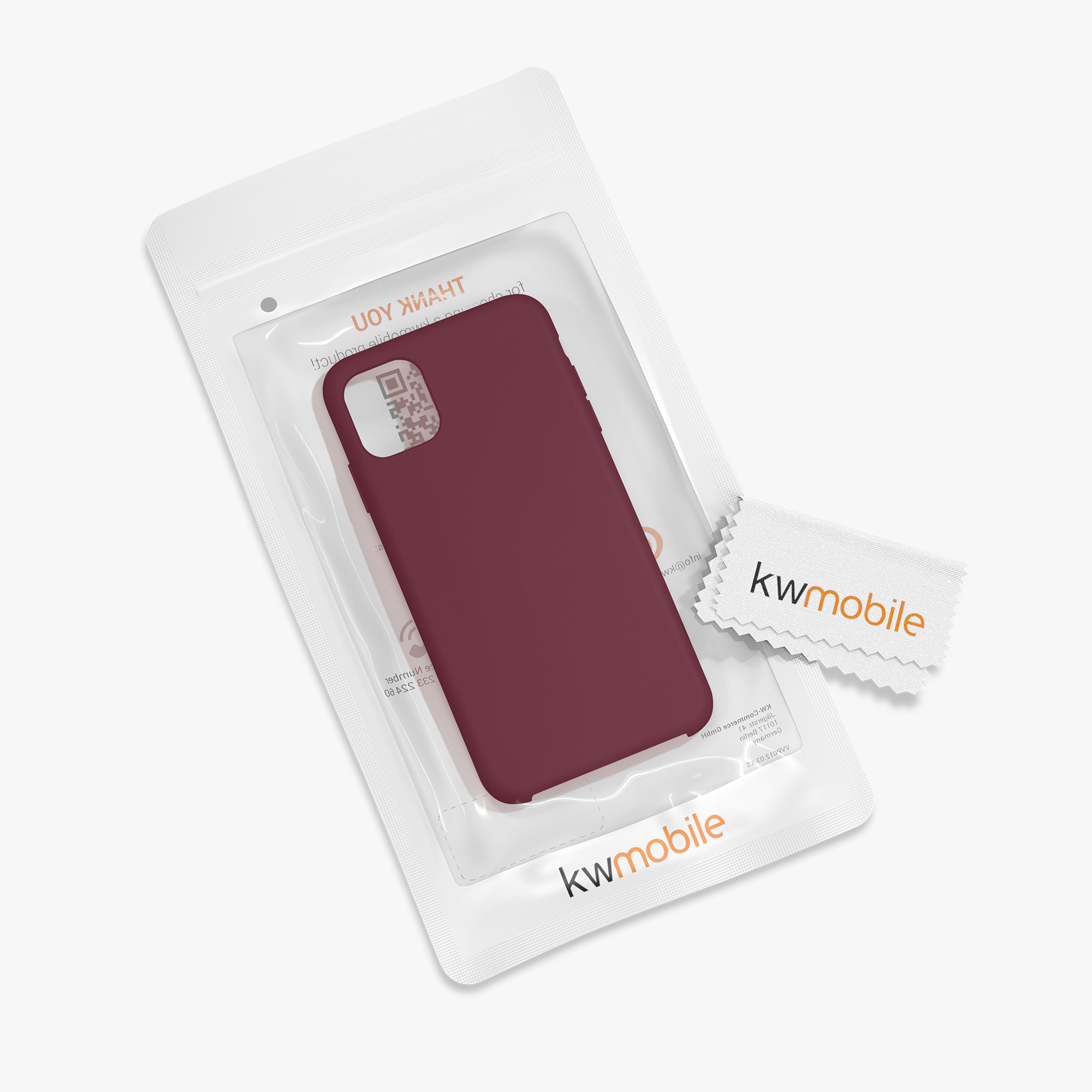 Kryt na mobil kwmobile iPhone 11 - Wireless Charging Rhubarb Red