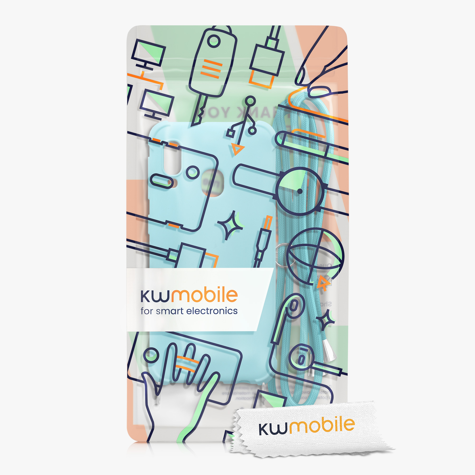 Crossbody kryt na mobil Samsung Galaxy A20e kwmobile světle modrý
