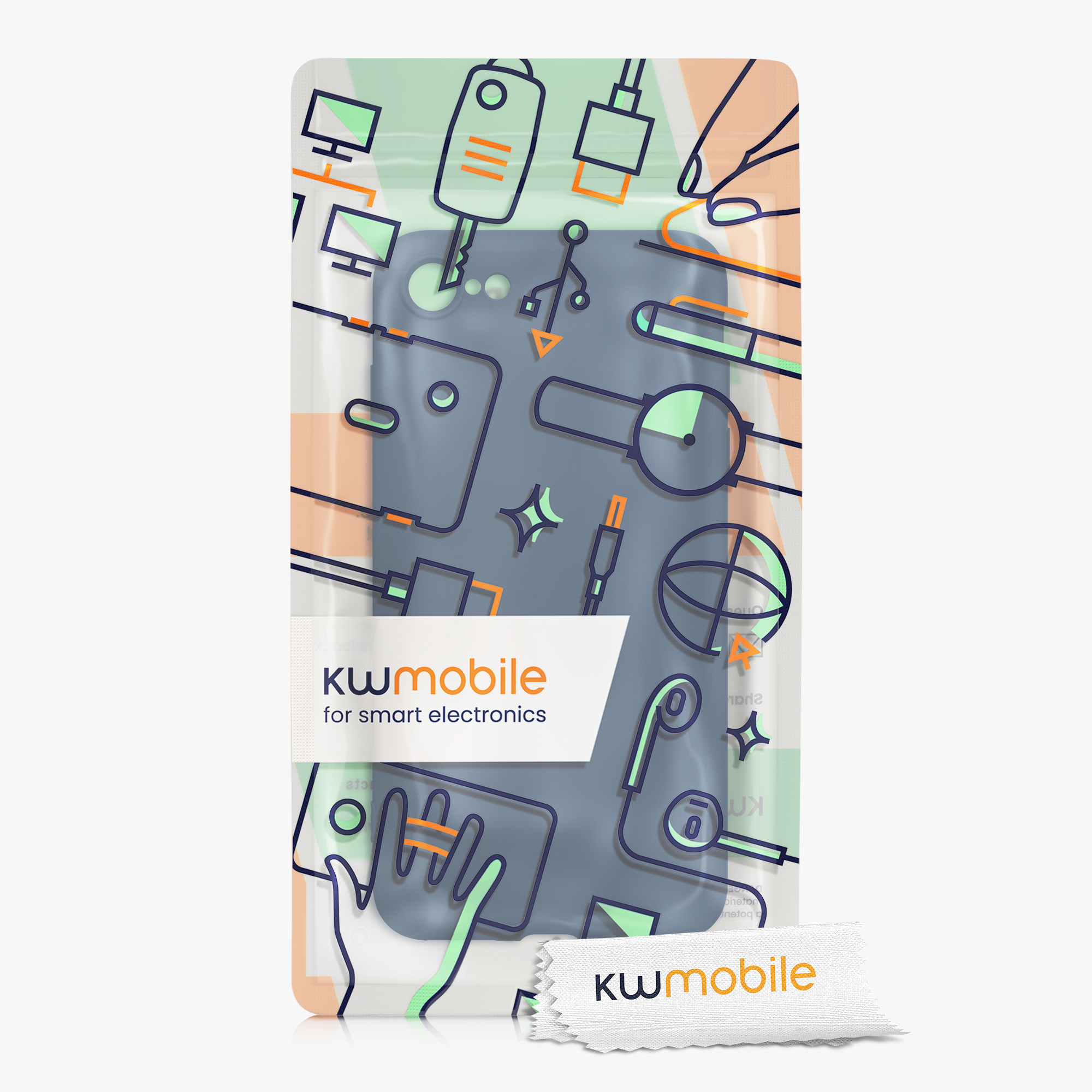 Silikonový TPU kryt kwmobile pro iPhone SE 2022/2020/8/7 - tmavě modrá