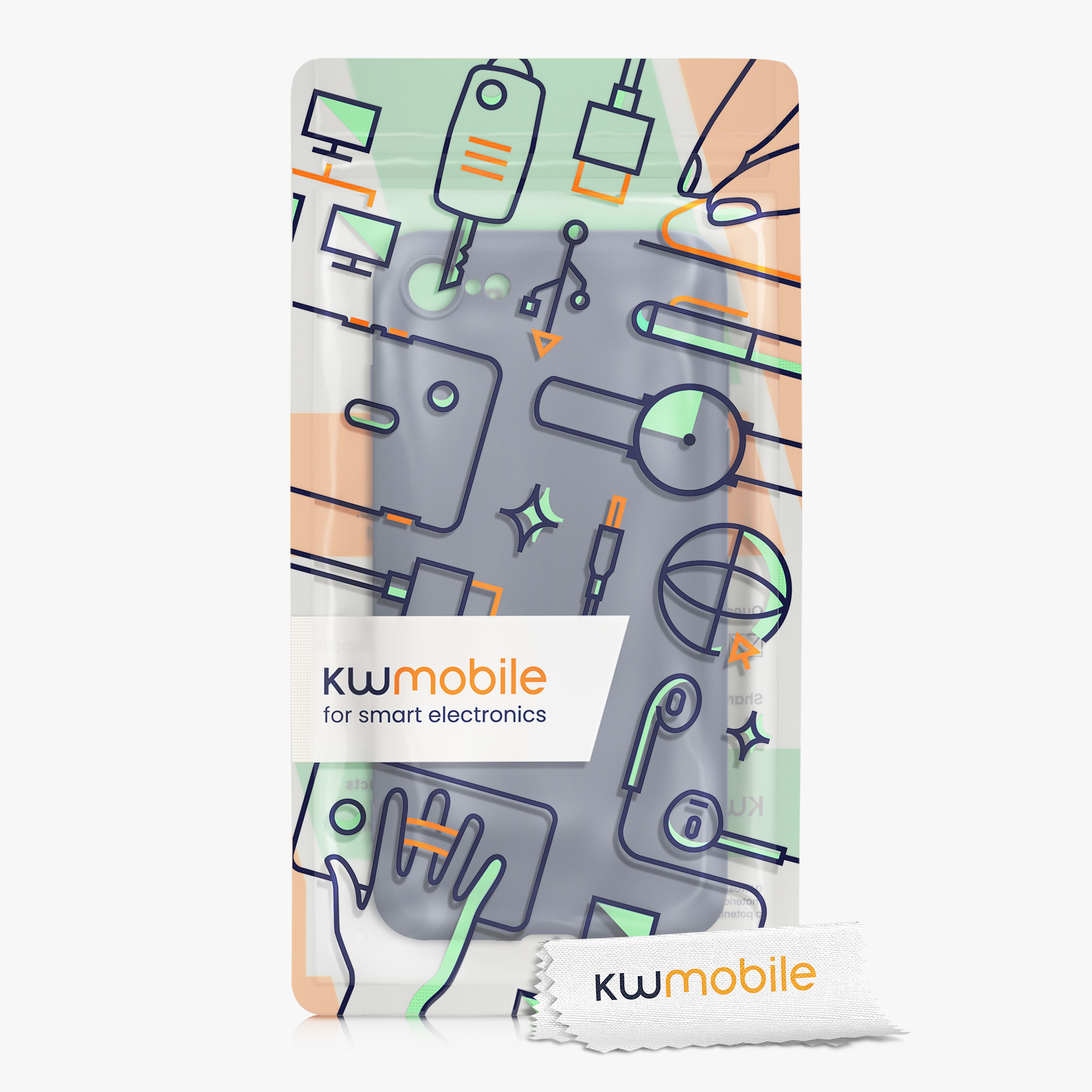Silikonový TPU kryt kwmobile pro iPhone SE 2022/2020/8/7 - modrošedá