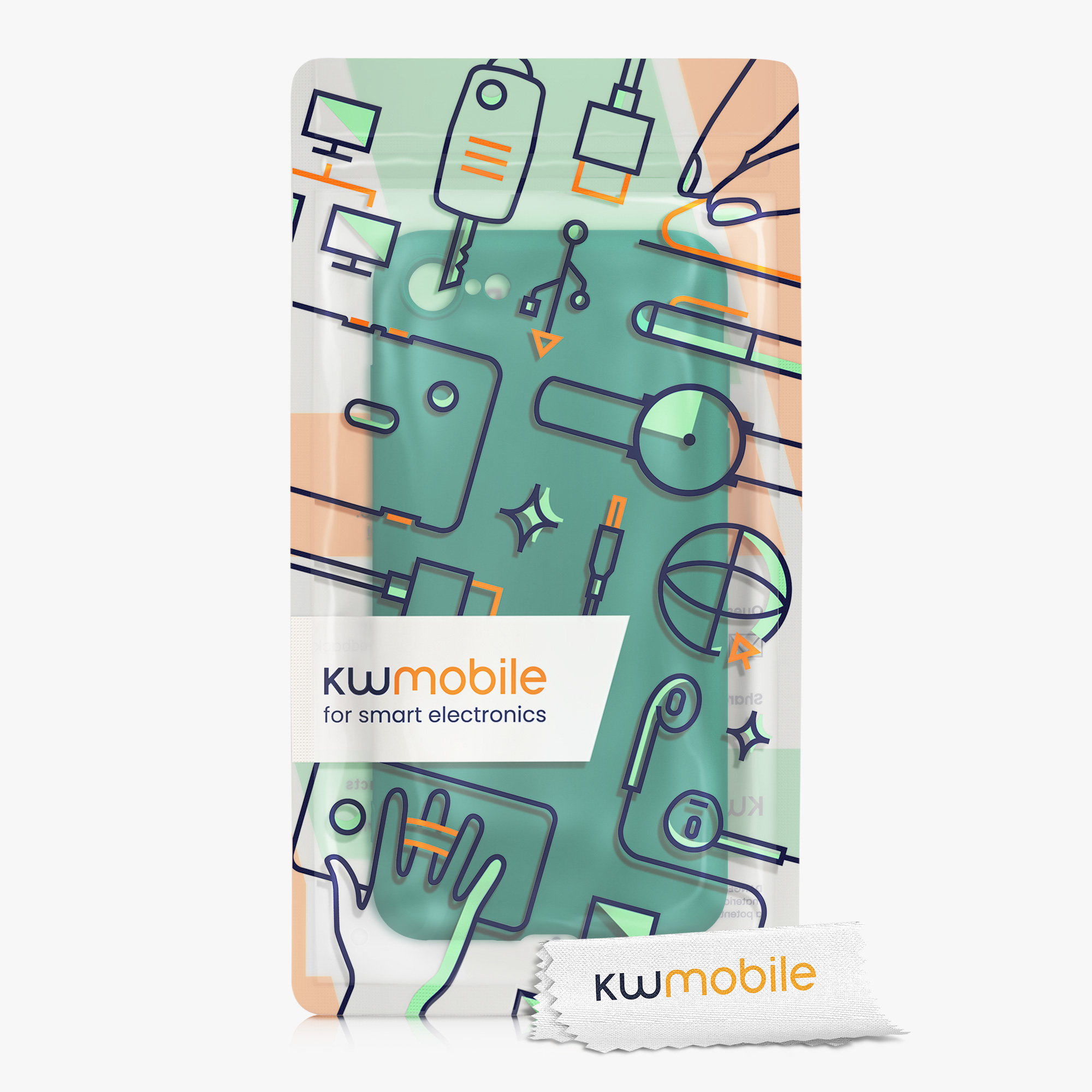 Silikonový TPU kryt kwmobile pro iPhone SE 2022/2020/8/7 - smaragdově zelená