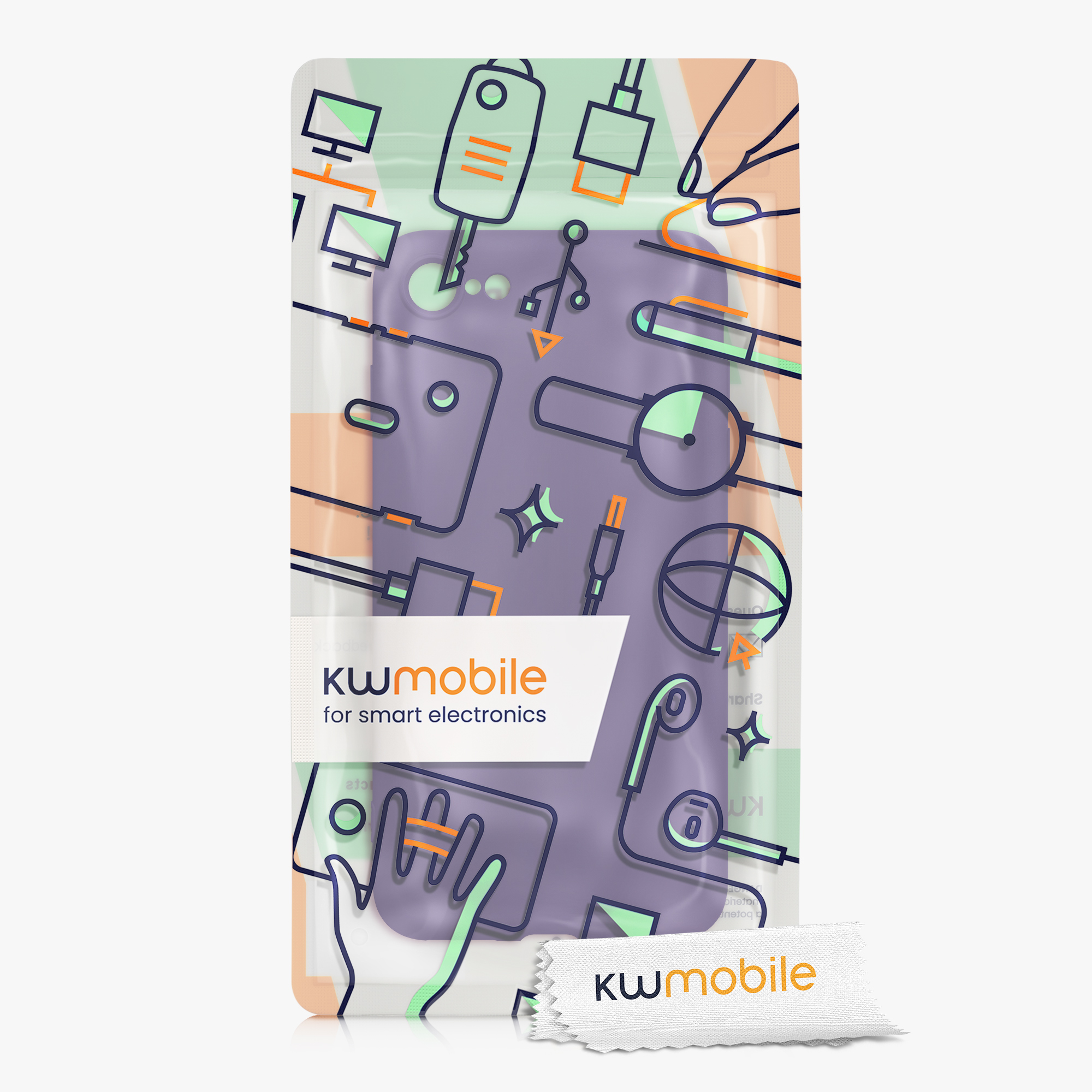 Silikonový TPU kryt kwmobile pro iPhone SE 2022/2020/8/7 - hyacintově fialová