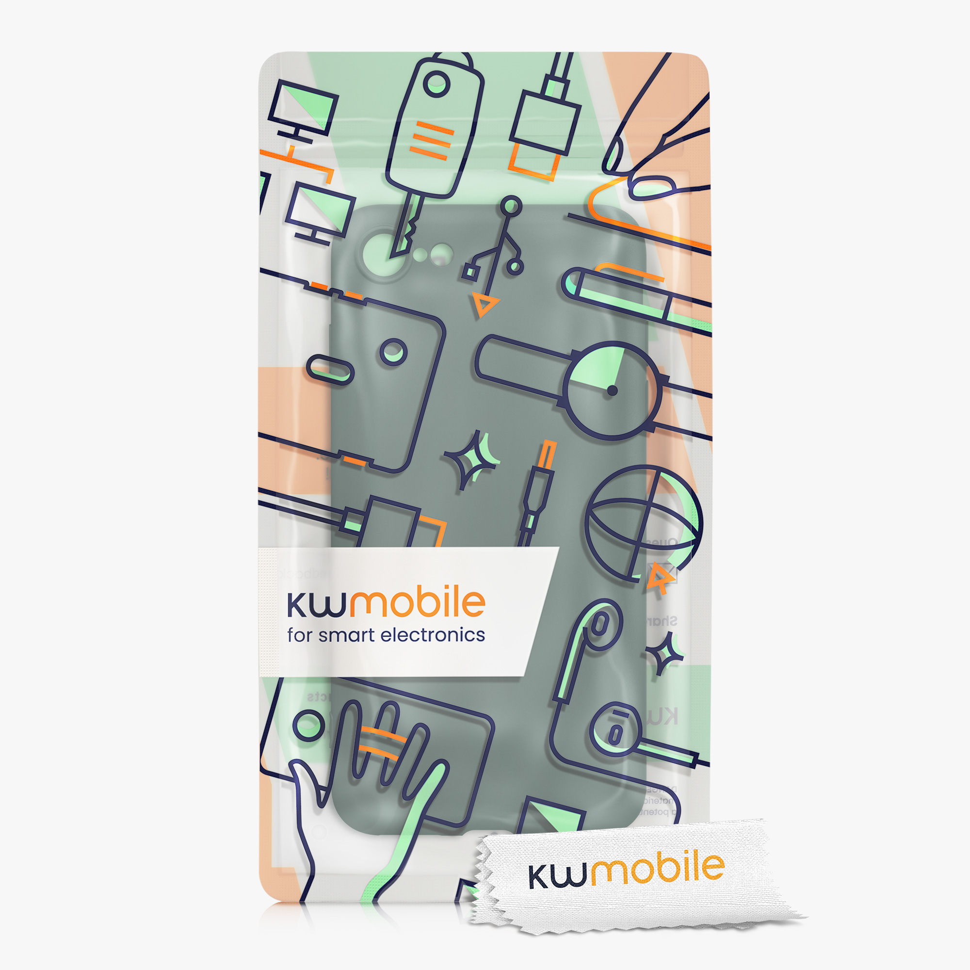 Silikonový TPU kryt kwmobile pro iPhone SE 2022/2020/8/7 - lesní zelená