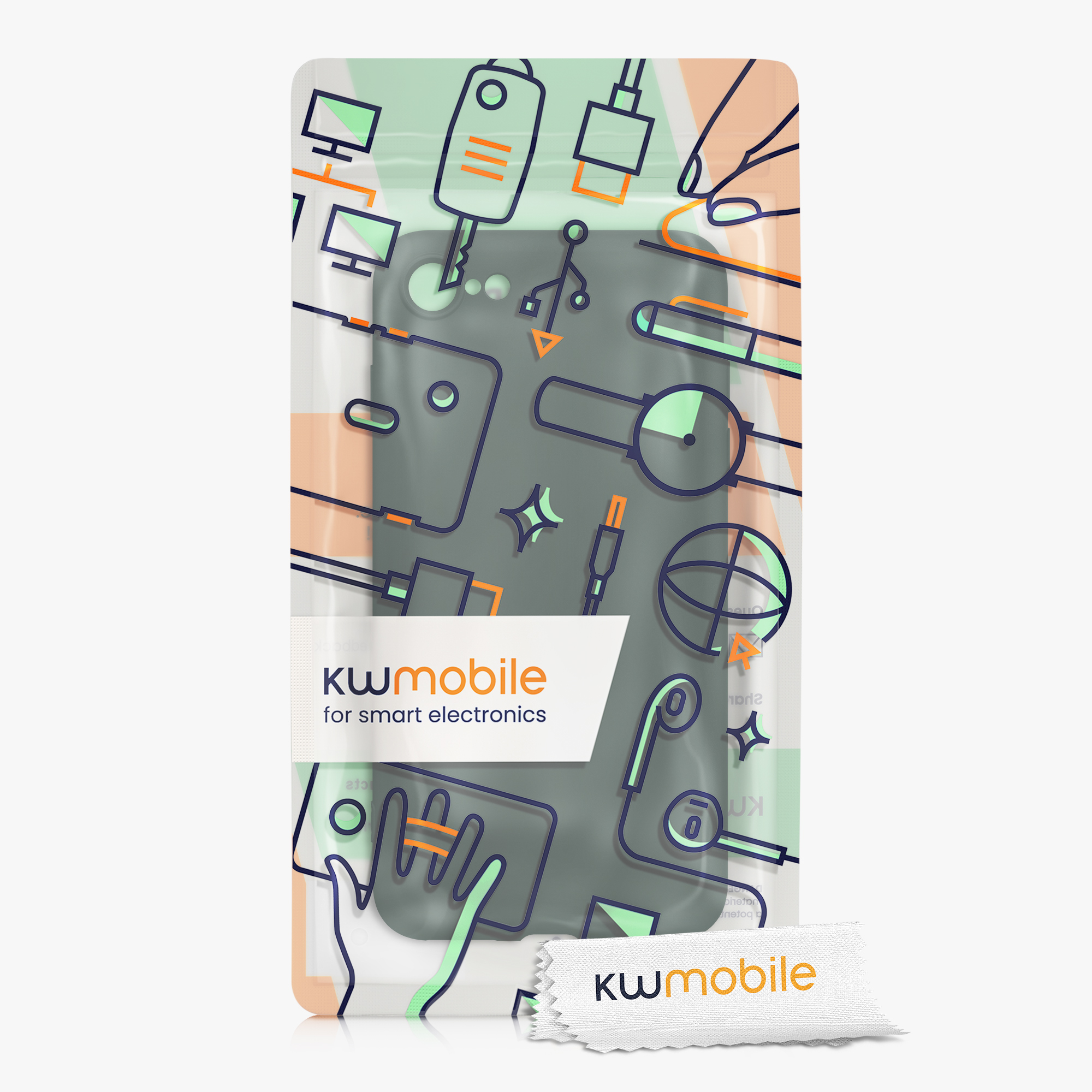 Silikonový TPU kryt kwmobile pro iPhone SE 2022/2020/8/7 - mechově zelená