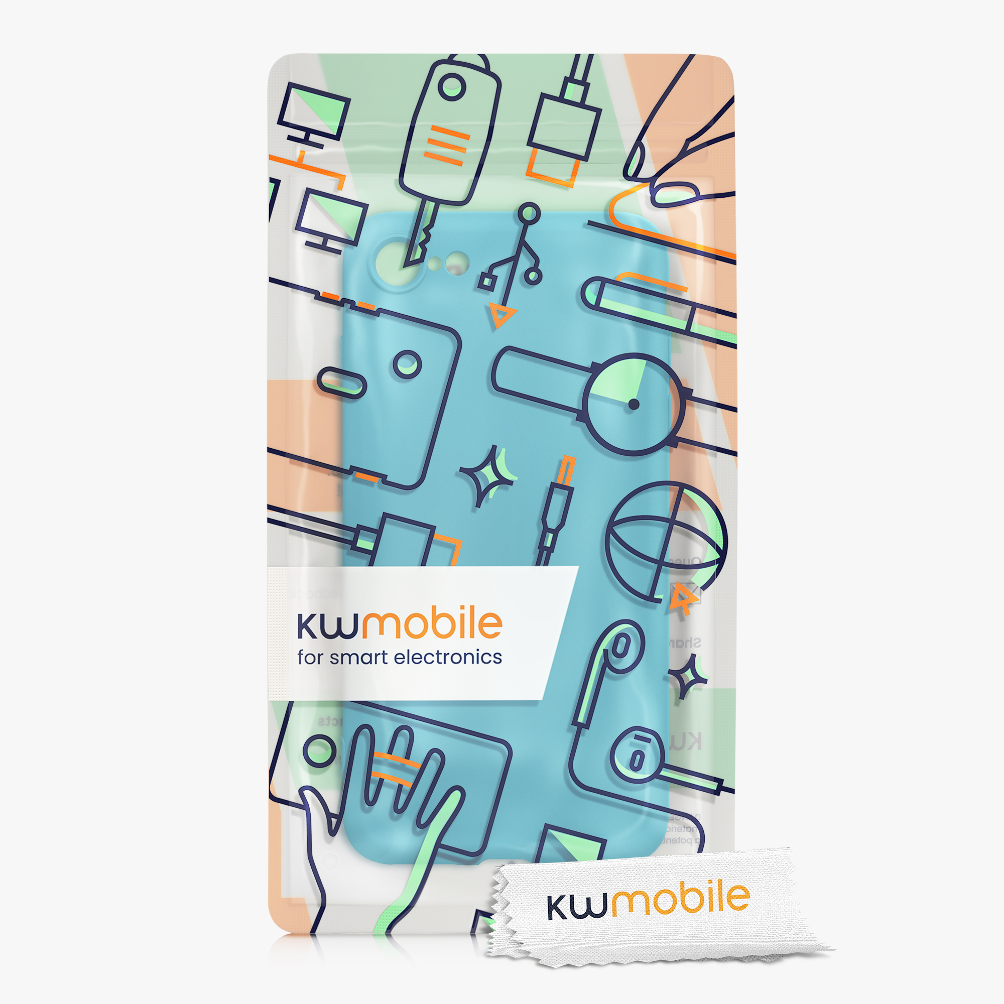 Silikonový TPU kryt kwmobile pro iPhone SE 2022/2020/8/7 - oceánově modrá