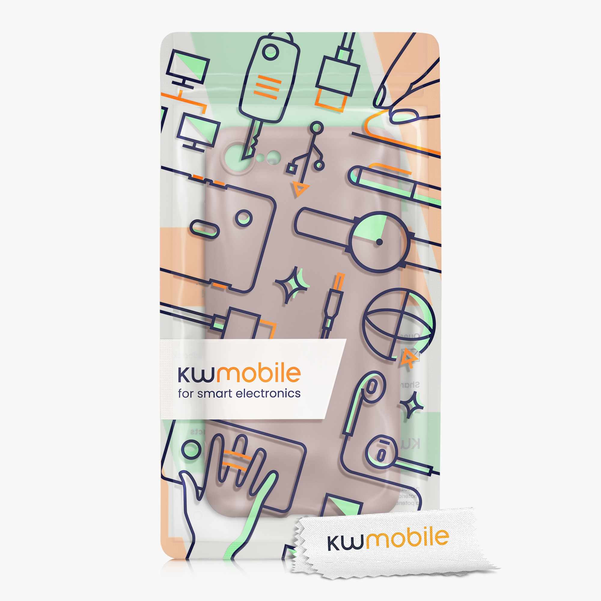 Silikonový TPU kryt kwmobile pro iPhone SE 2022/2020/8/7 - nude šeříková