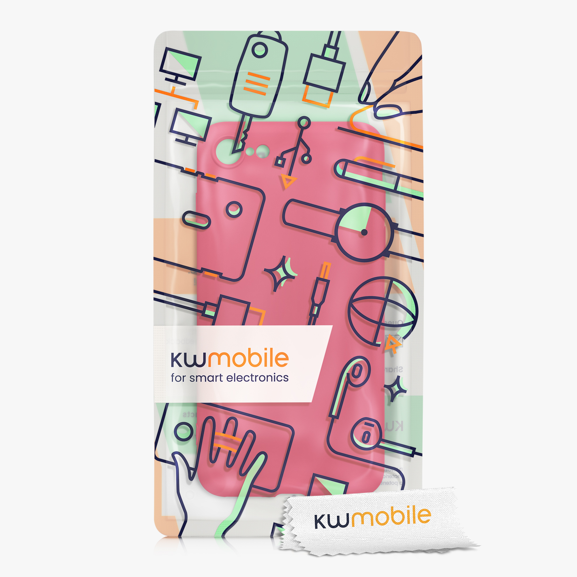 Silikonový TPU kryt kwmobile pro iPhone SE 2022/2020/8/7 - výrazně růžová