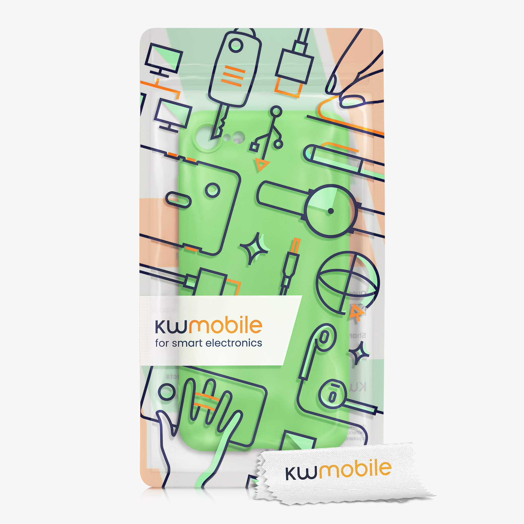 Silikonový TPU kryt kwmobile pro iPhone SE 2022/2020/8/7 - neonově zelená