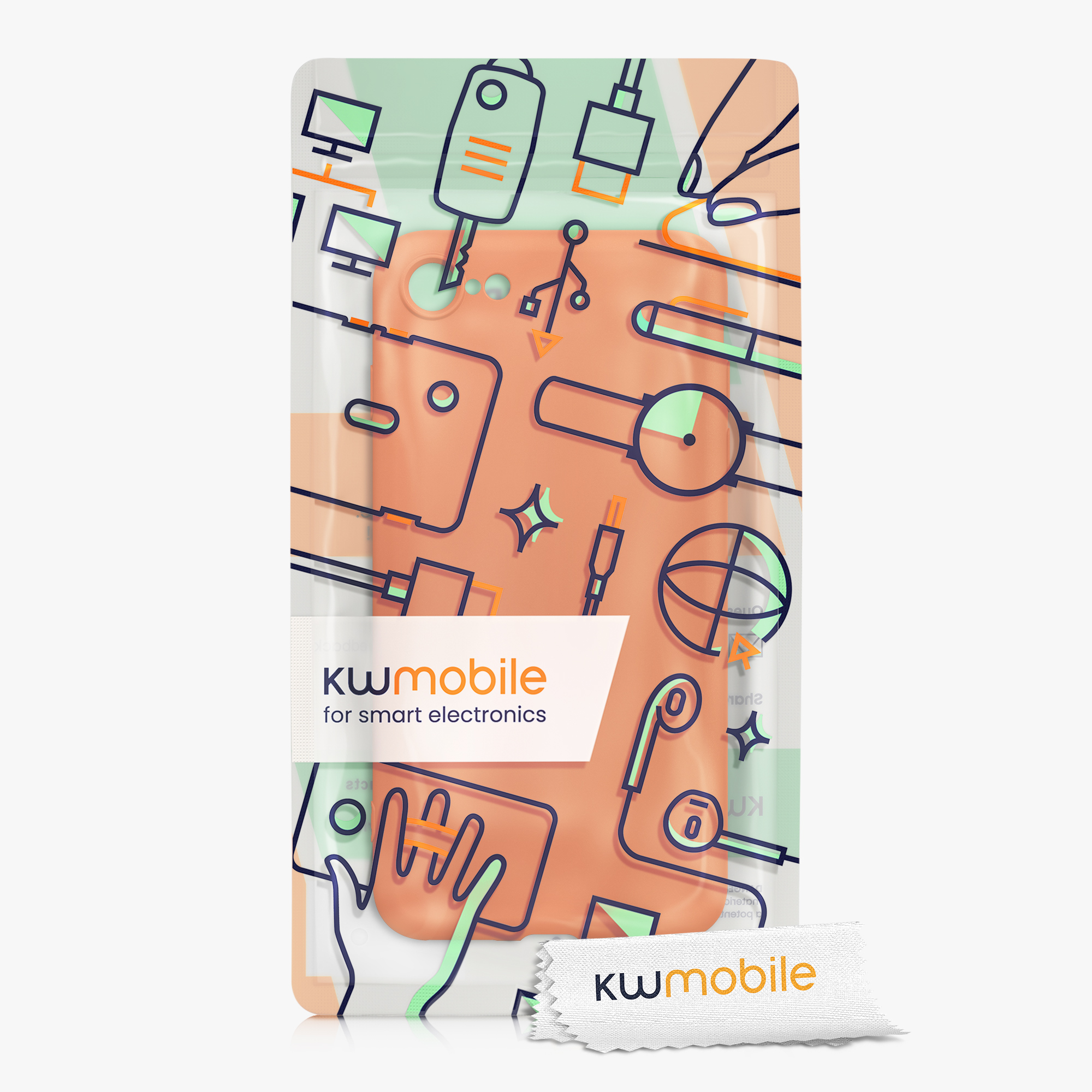 Silikonový TPU kryt kwmobile pro iPhone SE 2022/2020/8/7 - teplá meruňková