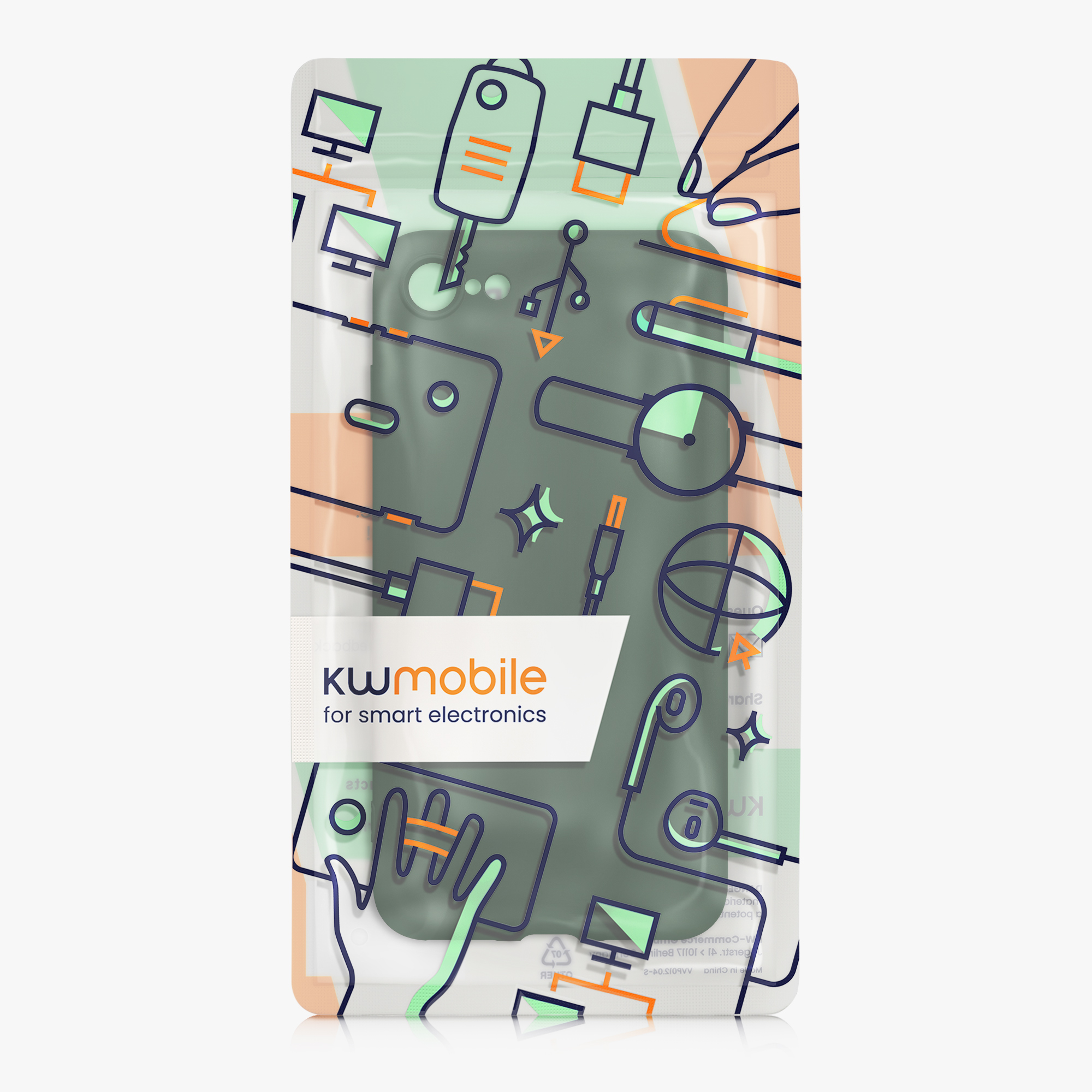 Silikonový TPU kryt kwmobile pro iPhone SE 2022/2020/8/7 - zelená