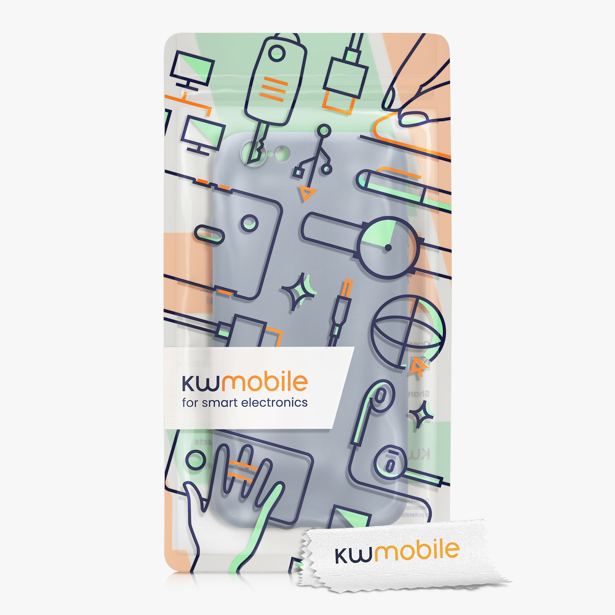 Silikonový kryt kwmobile pro Apple iPhone 6 / 6S - modrošedá, modrá, šedá