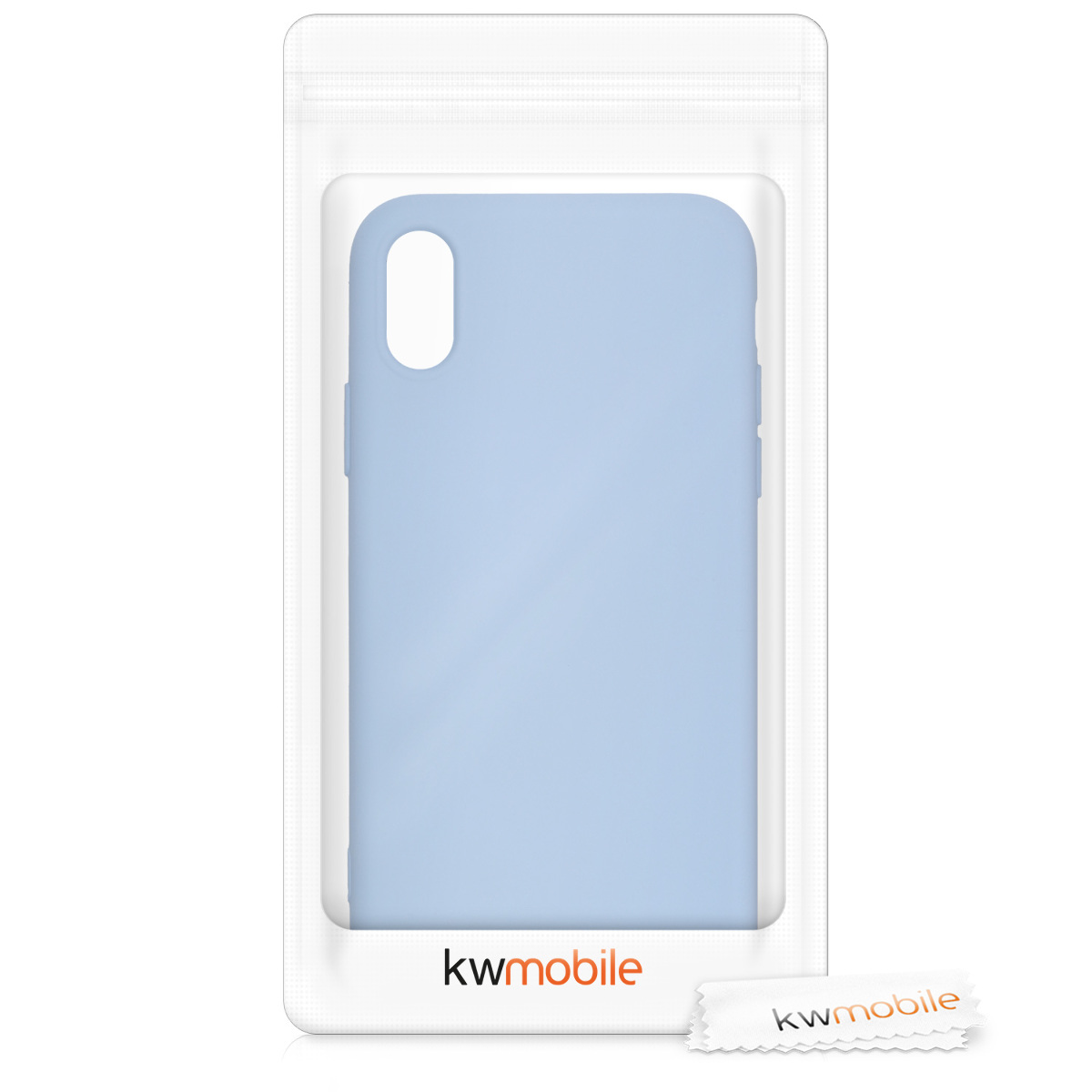 Silikonový kryt na mobil kwmobile pro Apple iPhone X - matná světle modrá