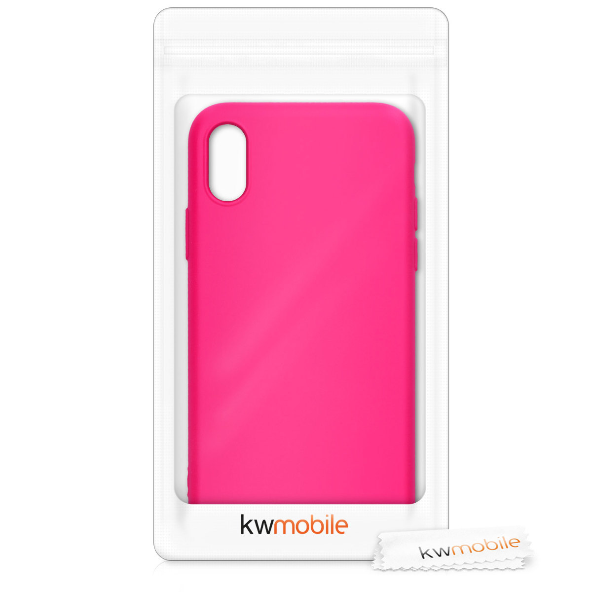 Silikonový kryt na mobil kwmobile pro Apple iPhone X - neonově růžová