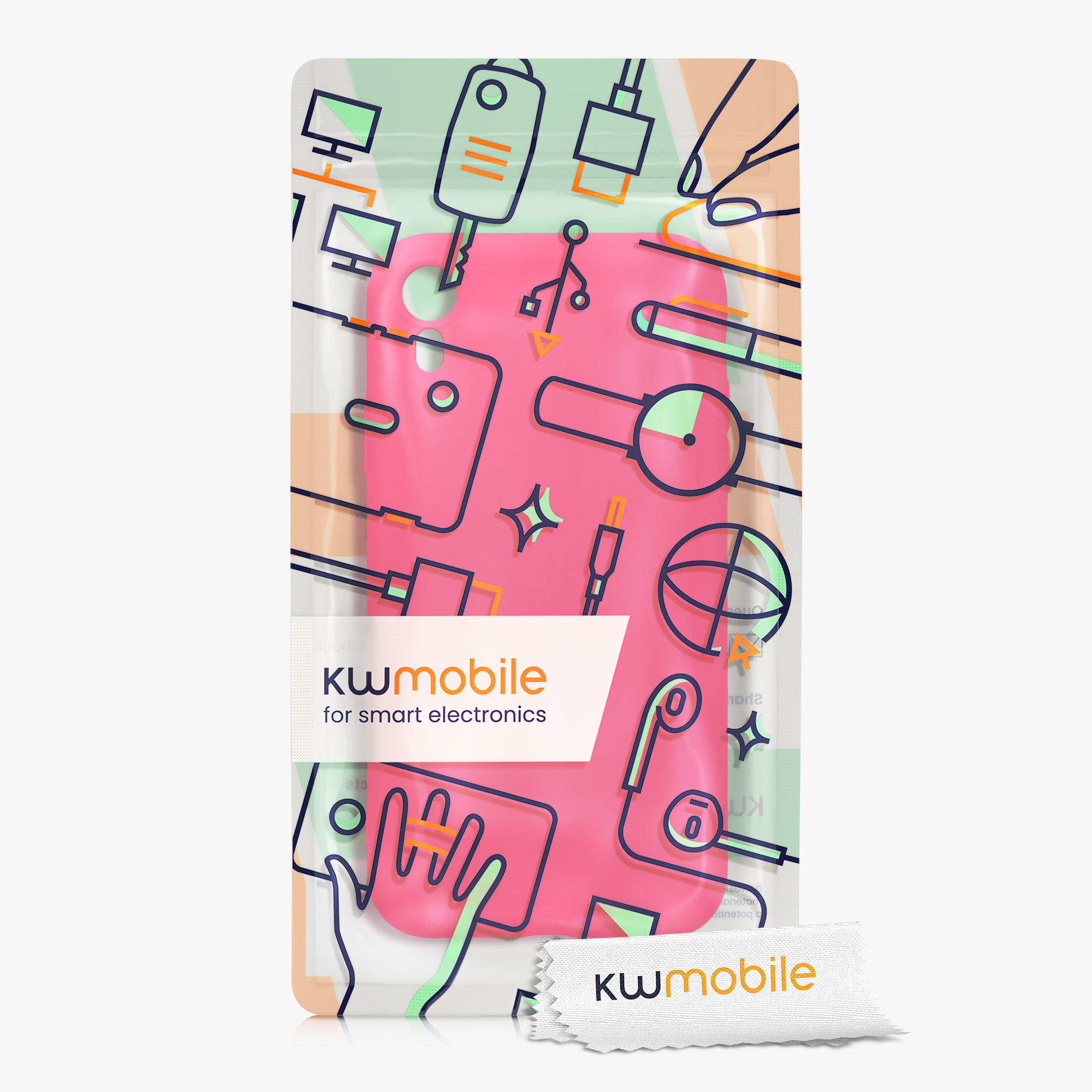 Silikonový kryt na mobil kwmobile pro Apple iPhone XR - neonově růžová