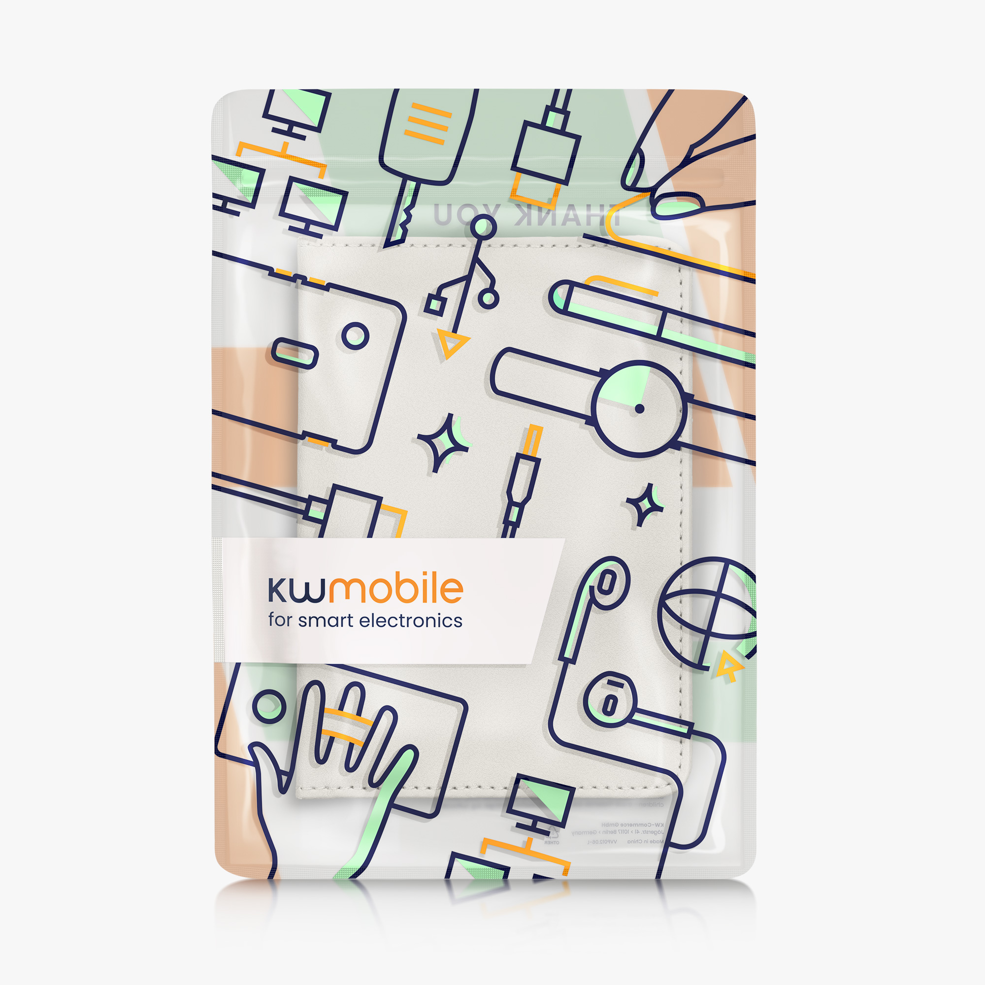 Obal na doklady od auta kwmobile PU kůže - 12 × 17,5 cm otevřené / 9,2 × 13 cm složené - bílá