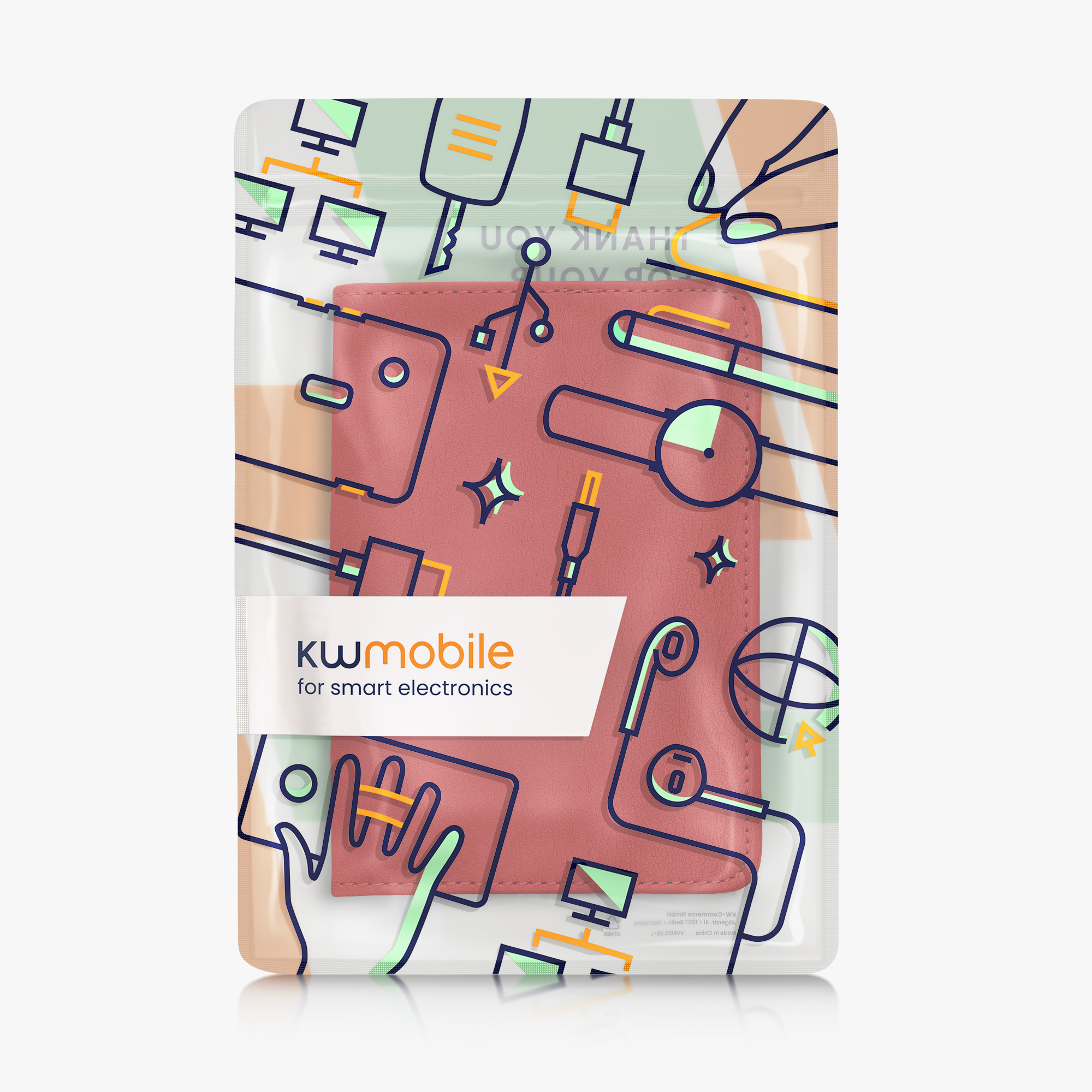 Obal na doklady od auta kwmobile 12 x 17,5 cm / 9,2 x 13 cm PU kůže - červená