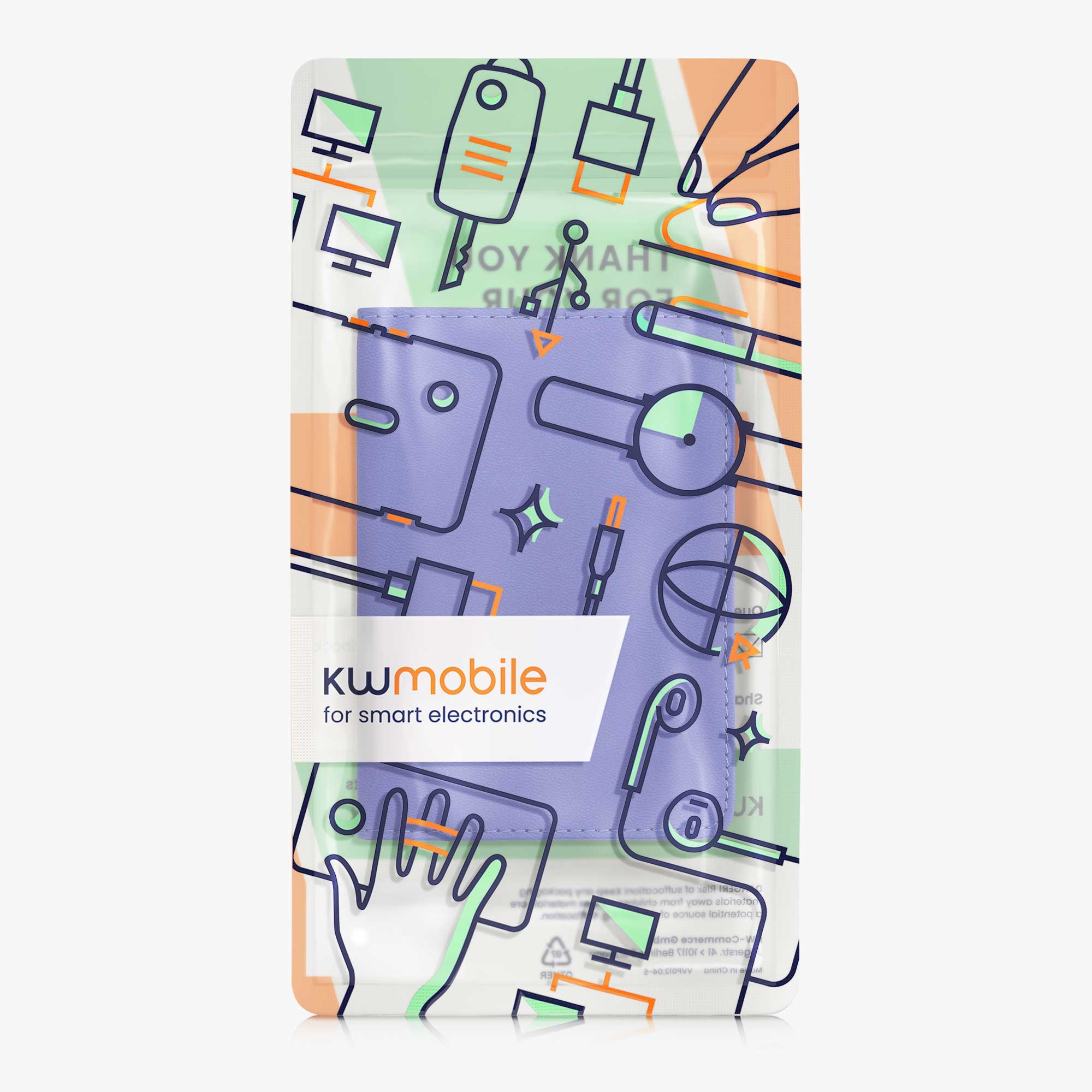 Obal na doklady od auta kwmobile 12 x 17,5 cm / 9,2 x 13 cm PU kůže - baltská modrá