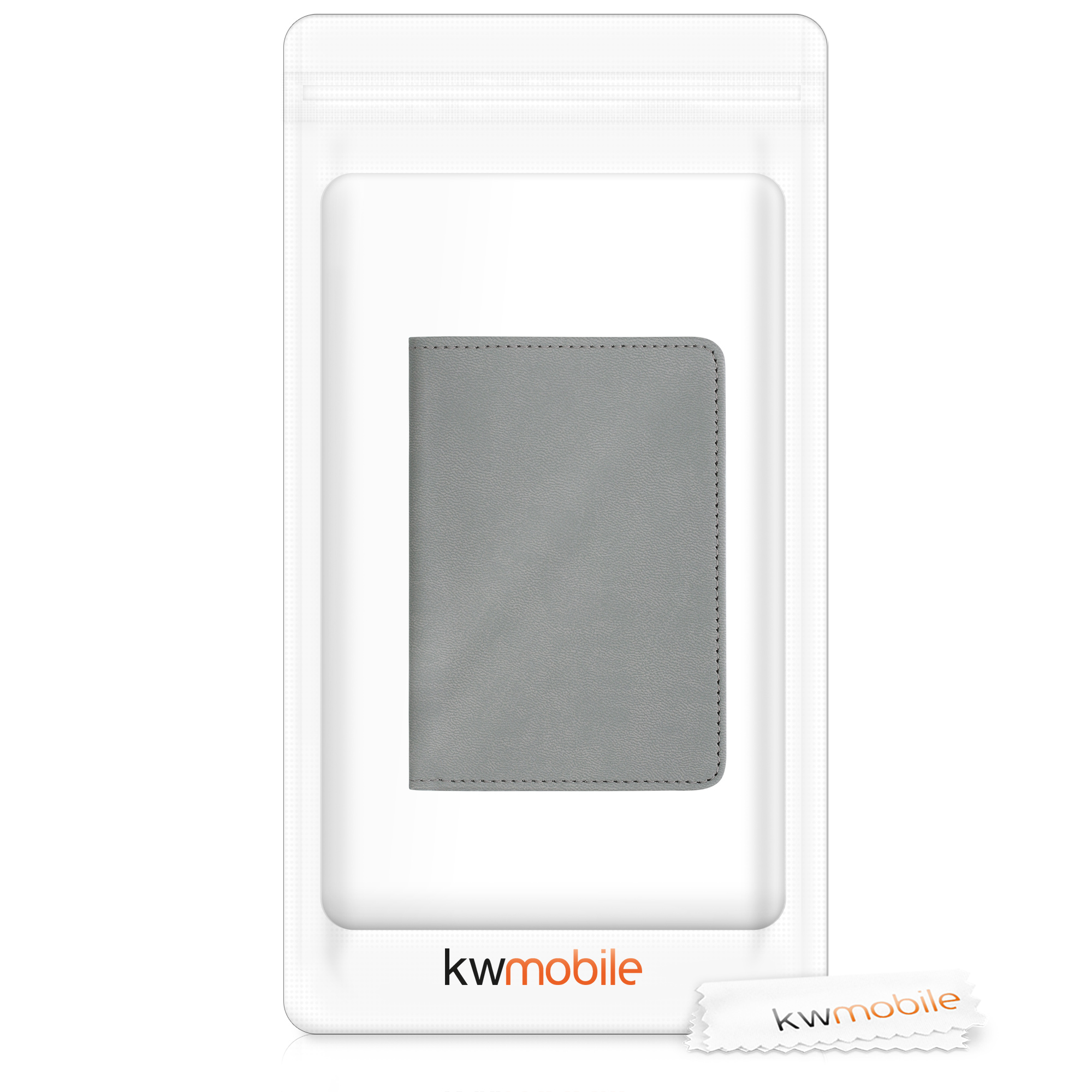 Obal na doklady od auta kwmobile PU kůže - 12 × 17,5 cm otevřené / 9,2 × 13 cm složené - světle šedá