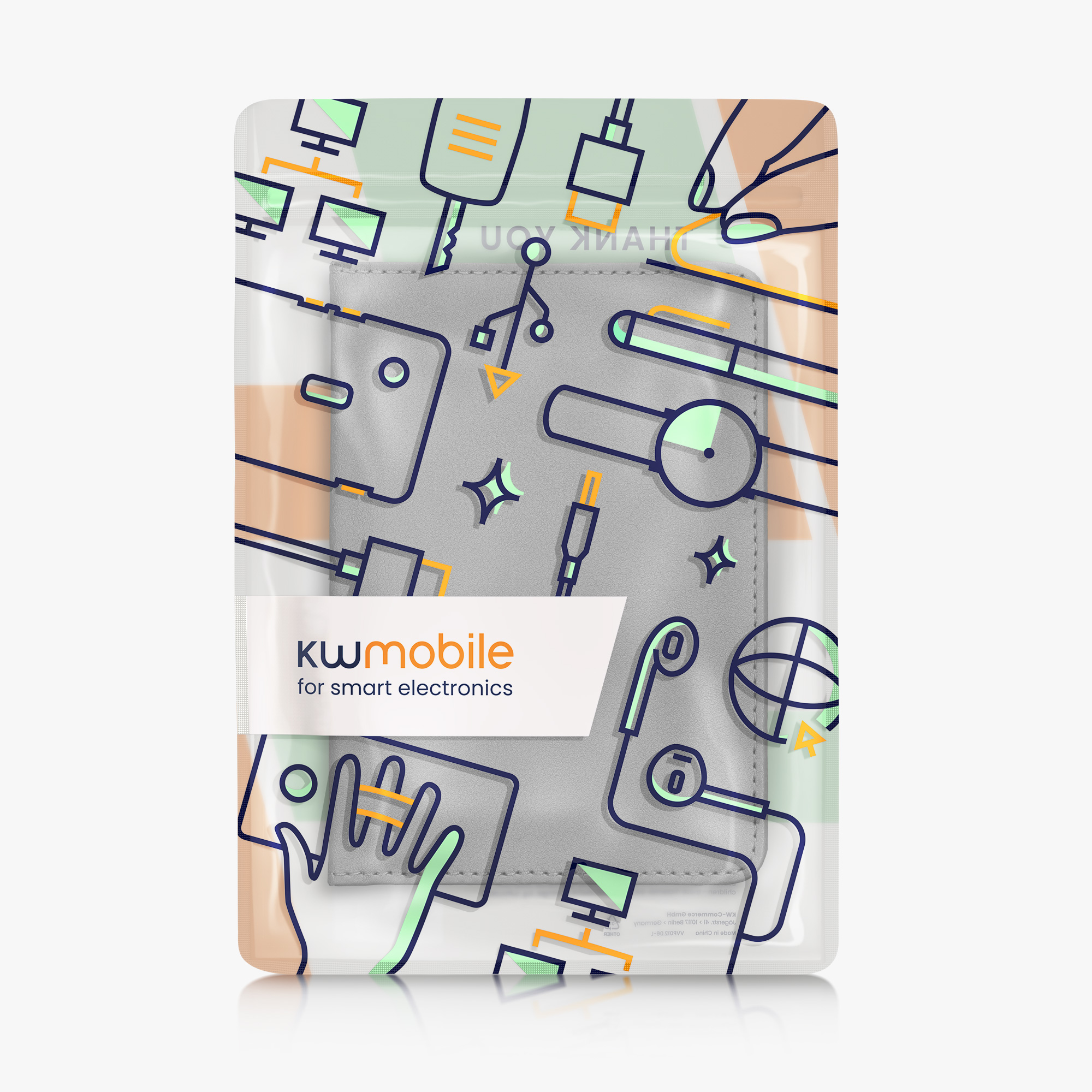 Obal na doklady od auta kwmobile PU kůže - 12 × 17,5 cm otevřené / 9,2 × 13 cm složené - antracitová