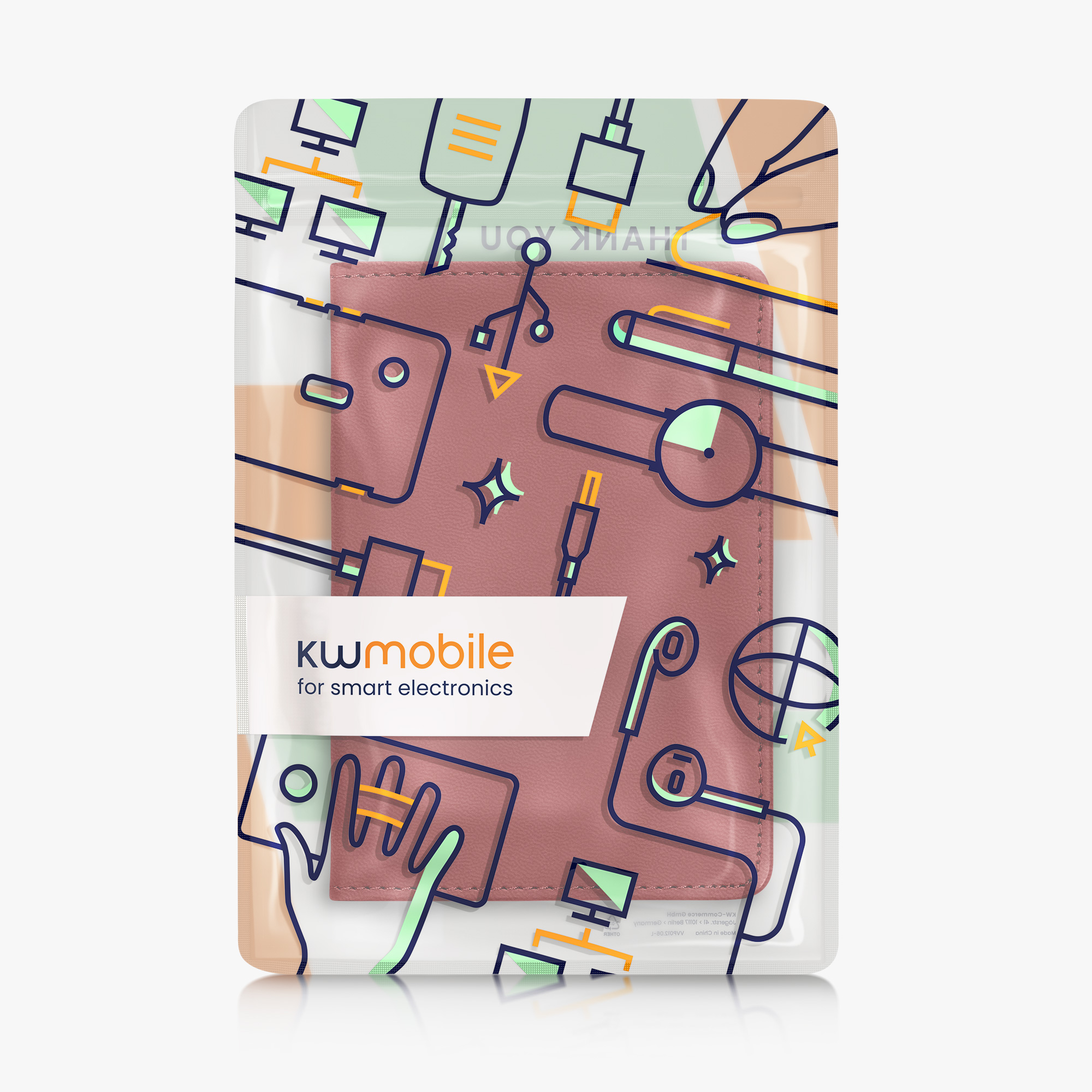 Obal na doklady od auta kwmobile 12 x 17,5 cm / 9,2 x 13 cm PU kůže - vínově fialová