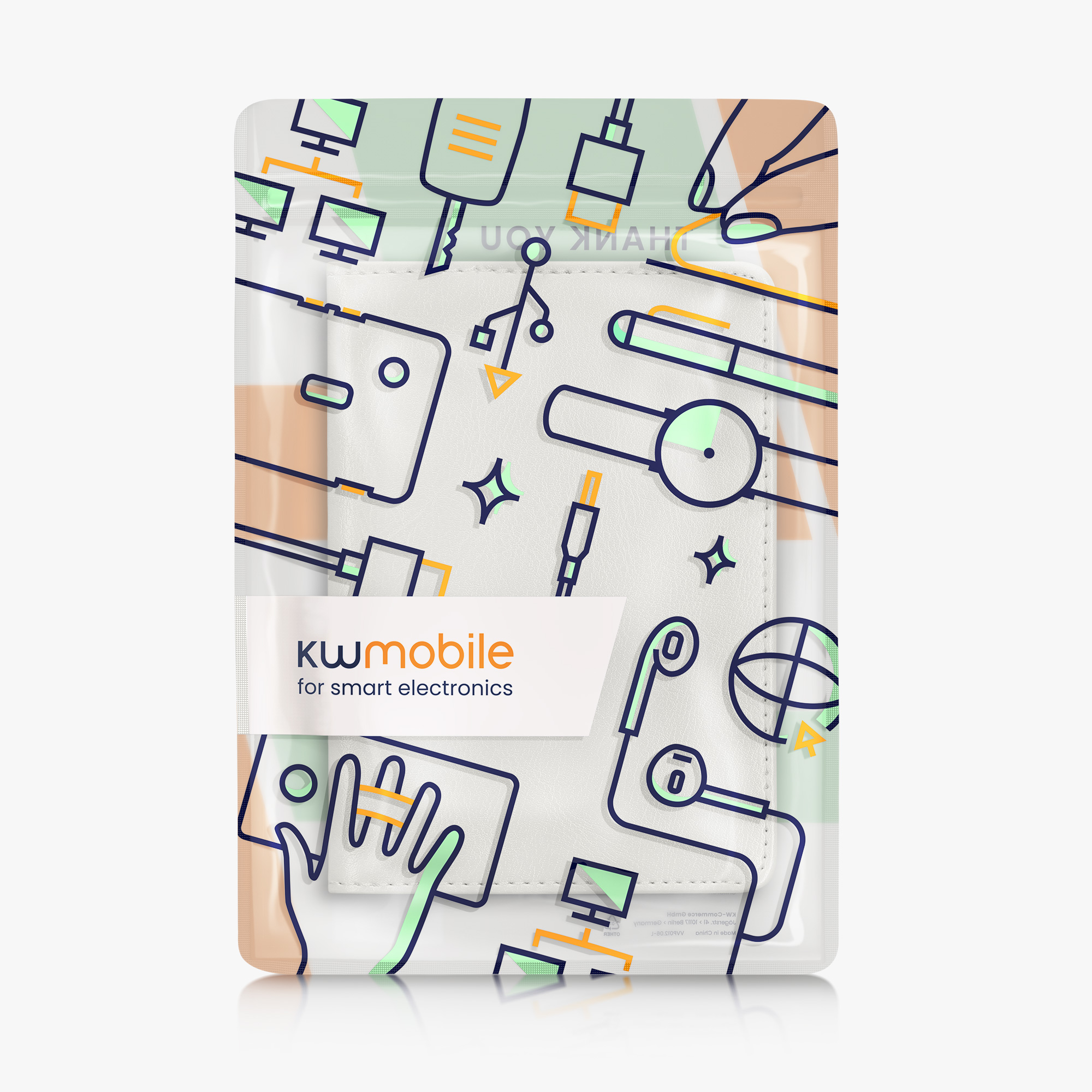 Obal na doklady od auta kwmobile 12 x 17,5 cm / 9,2 x 13 cm PU kůže - stříbrná