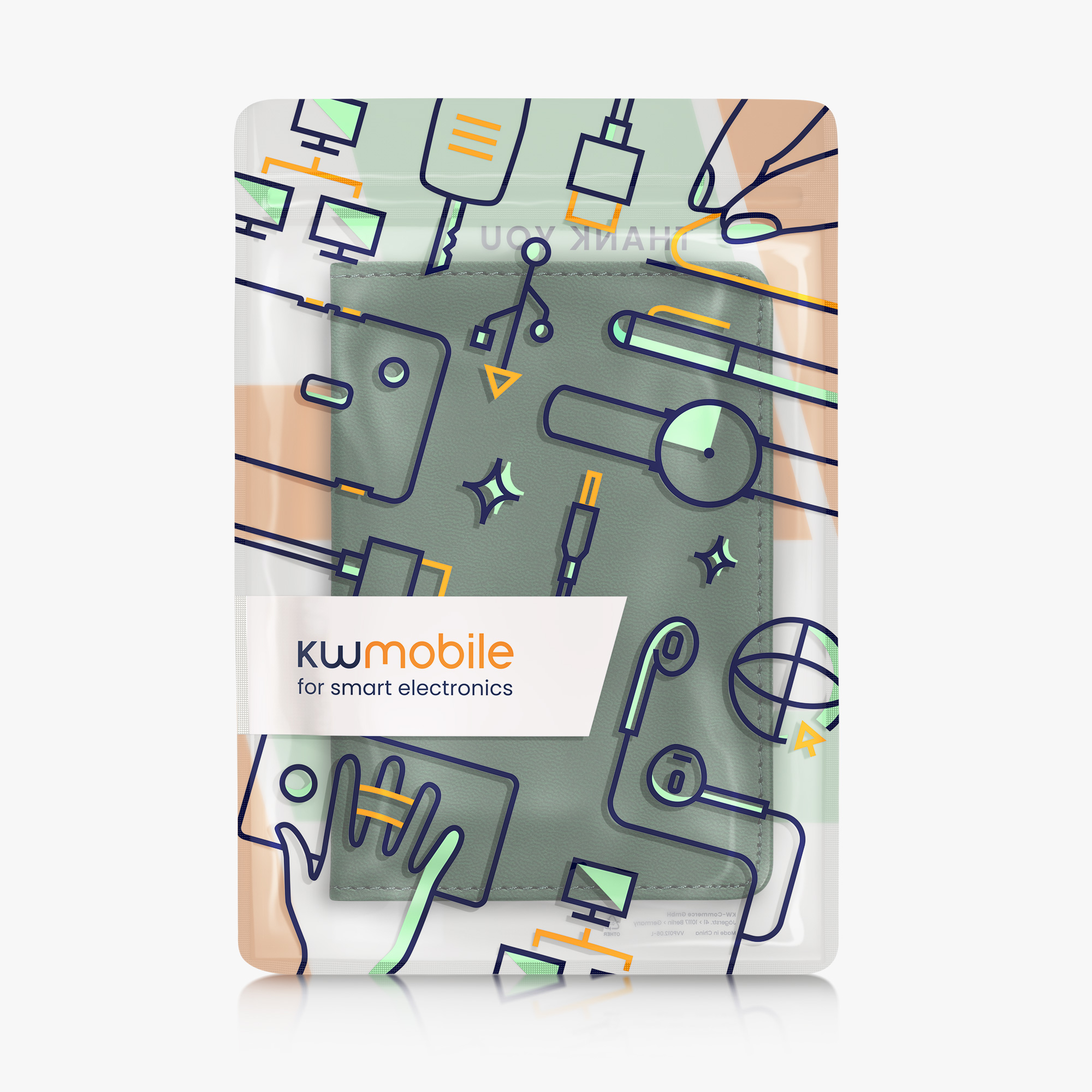 Obal na doklady od auta kwmobile PU kůže - 12 × 17,5 cm otevřené / 9,2 × 13 cm složené - lesní zelená