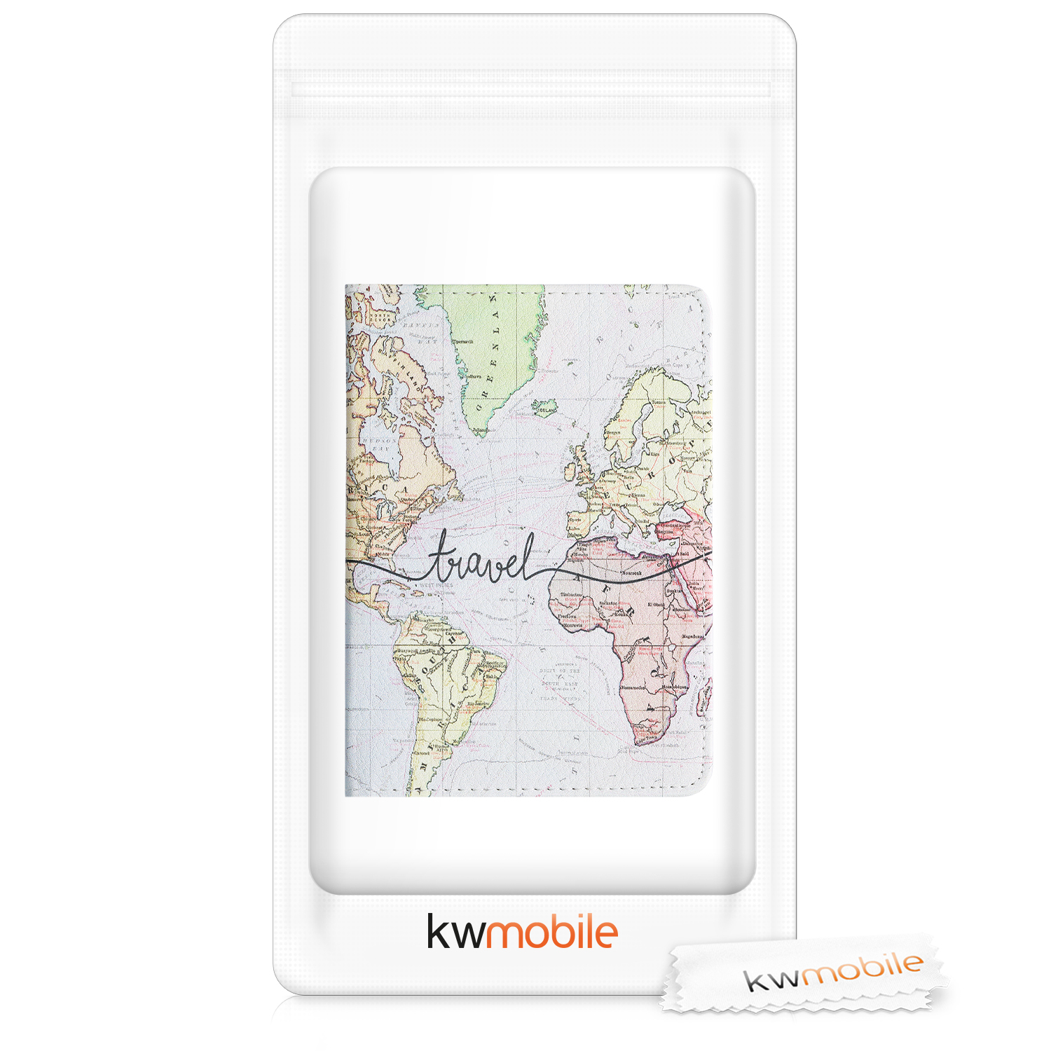 Obal na doklady od auta kwmobile PU kůže - 12 × 17,5 cm otevřené / 9,2 × 13 cm složené - černá / vícebarevná