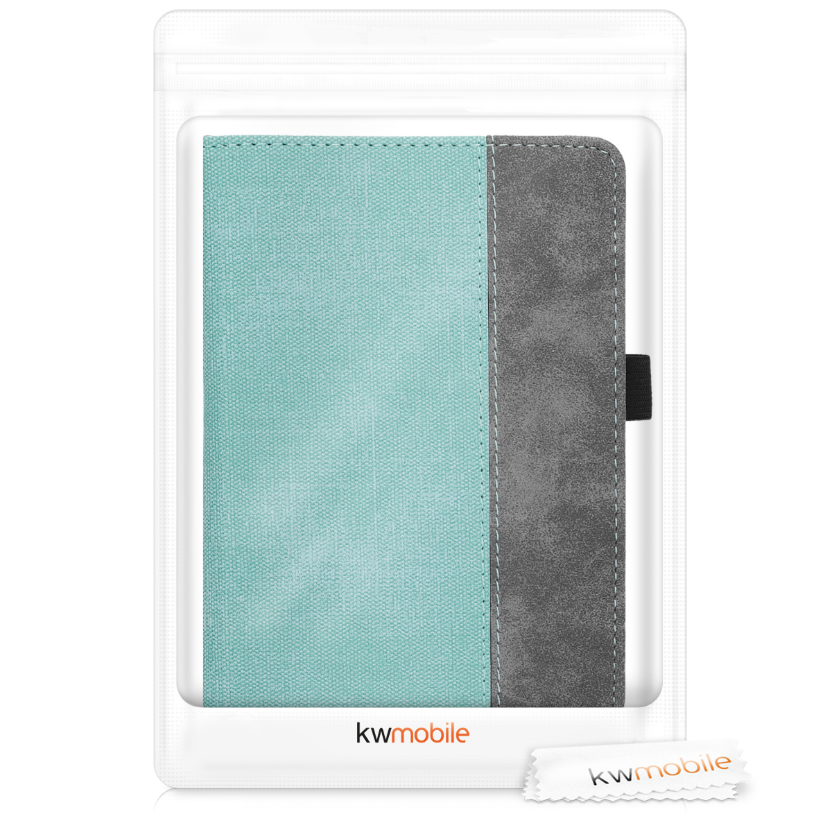 Pouzdro na čtečku kwmobile pro Tolino Vision 1 / 2 / 3 / 4 HD - mint / tmavě šedá