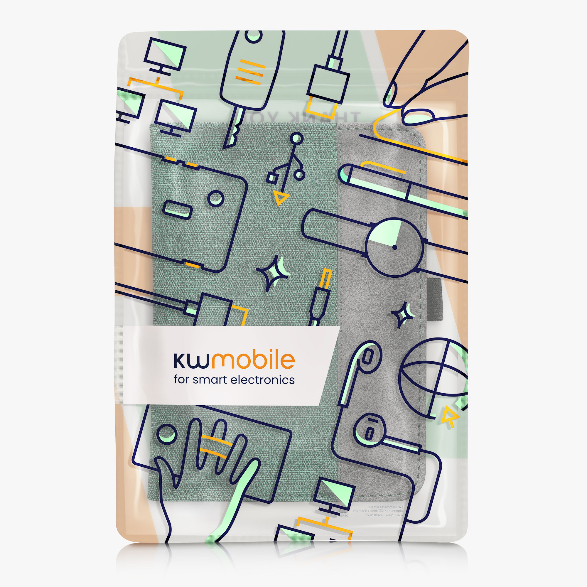 Pouzdro na čtečku kwmobile pro Tolino Vision 1 / 2 / 3 / 4 HD - tmavě zelená / tmavě šedá