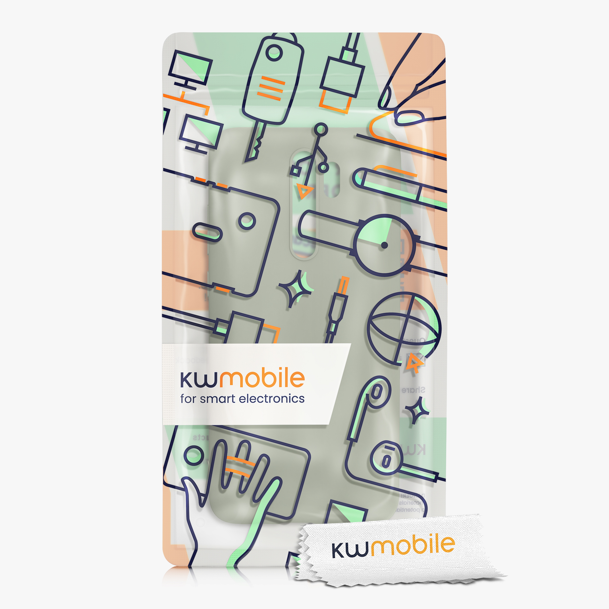 TPU kryt kwmobile pro Xiaomi Redmi Note 8 Pro - šedozelená