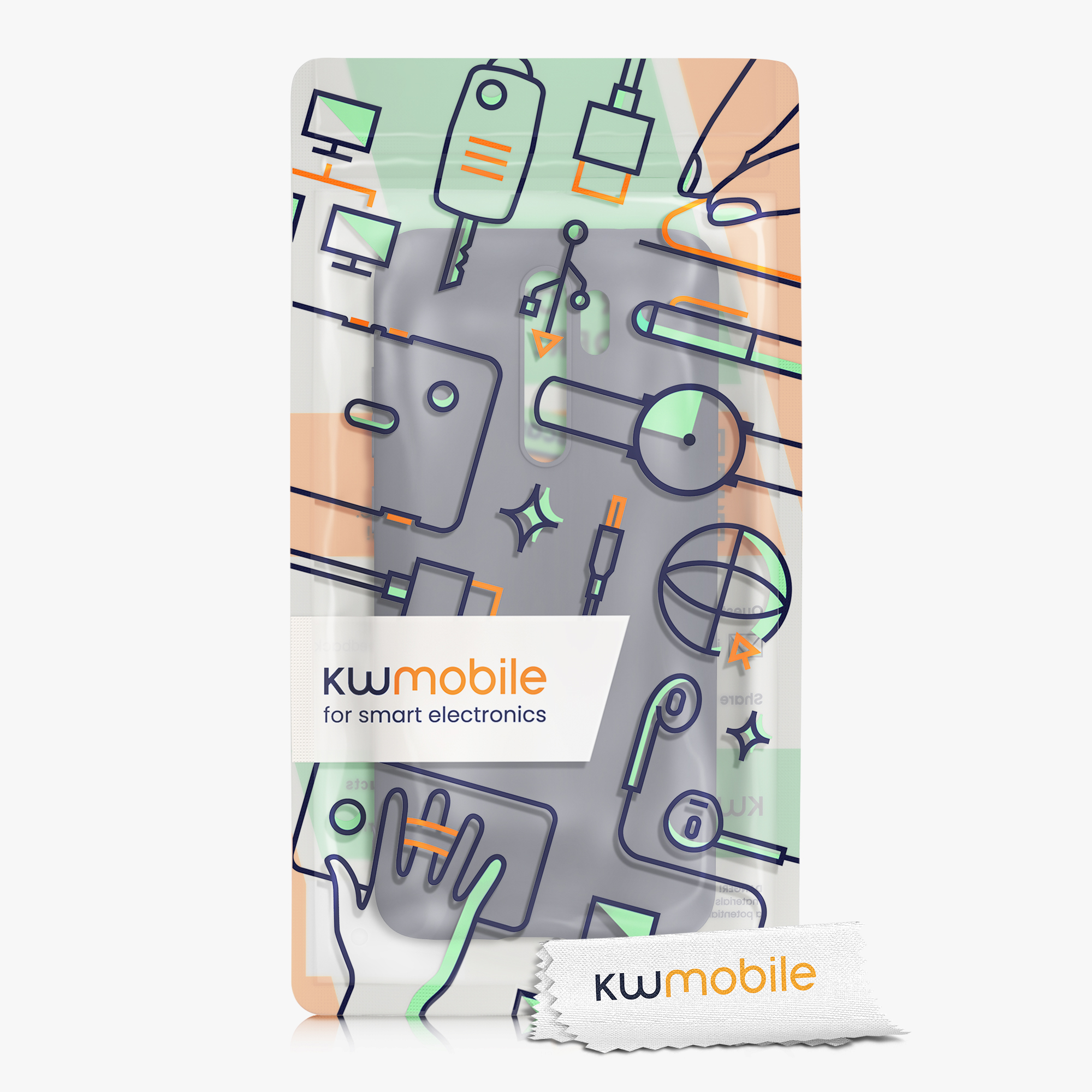 TPU kryt kwmobile pro Xiaomi Redmi Note 8 Pro - modrošedá