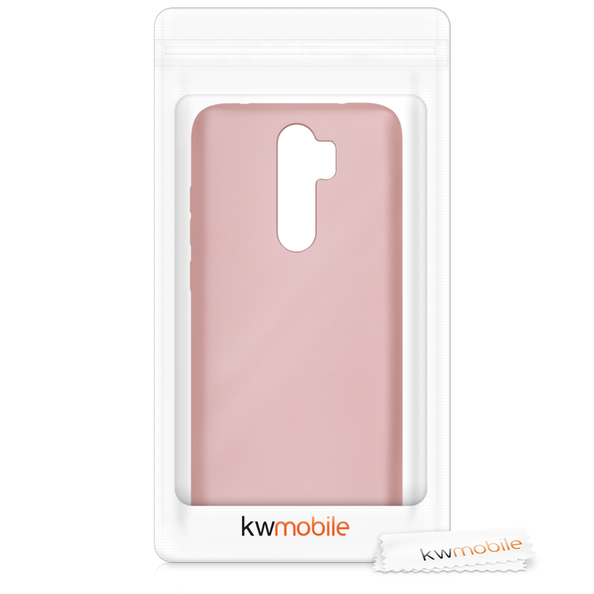 Metalický TPU kryt kwmobile pro Xiaomi Redmi Note 8 Pro - metalická růžově zlatá