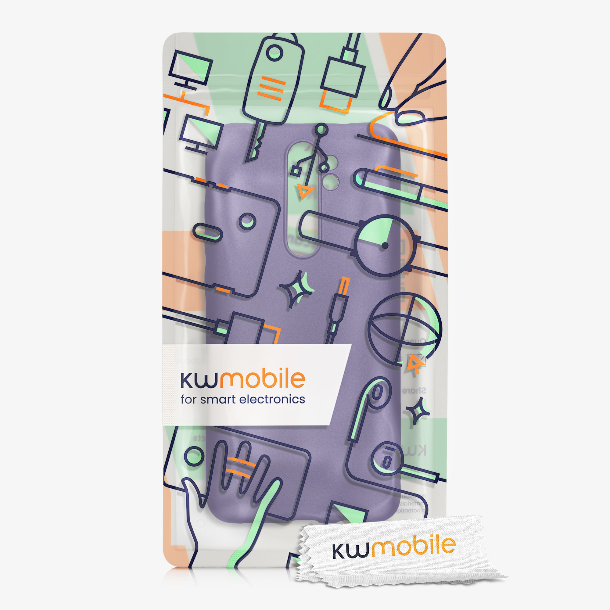 Metalický TPU kryt kwmobile pro Xiaomi Redmi Note 8 Pro - metalická modrofialová