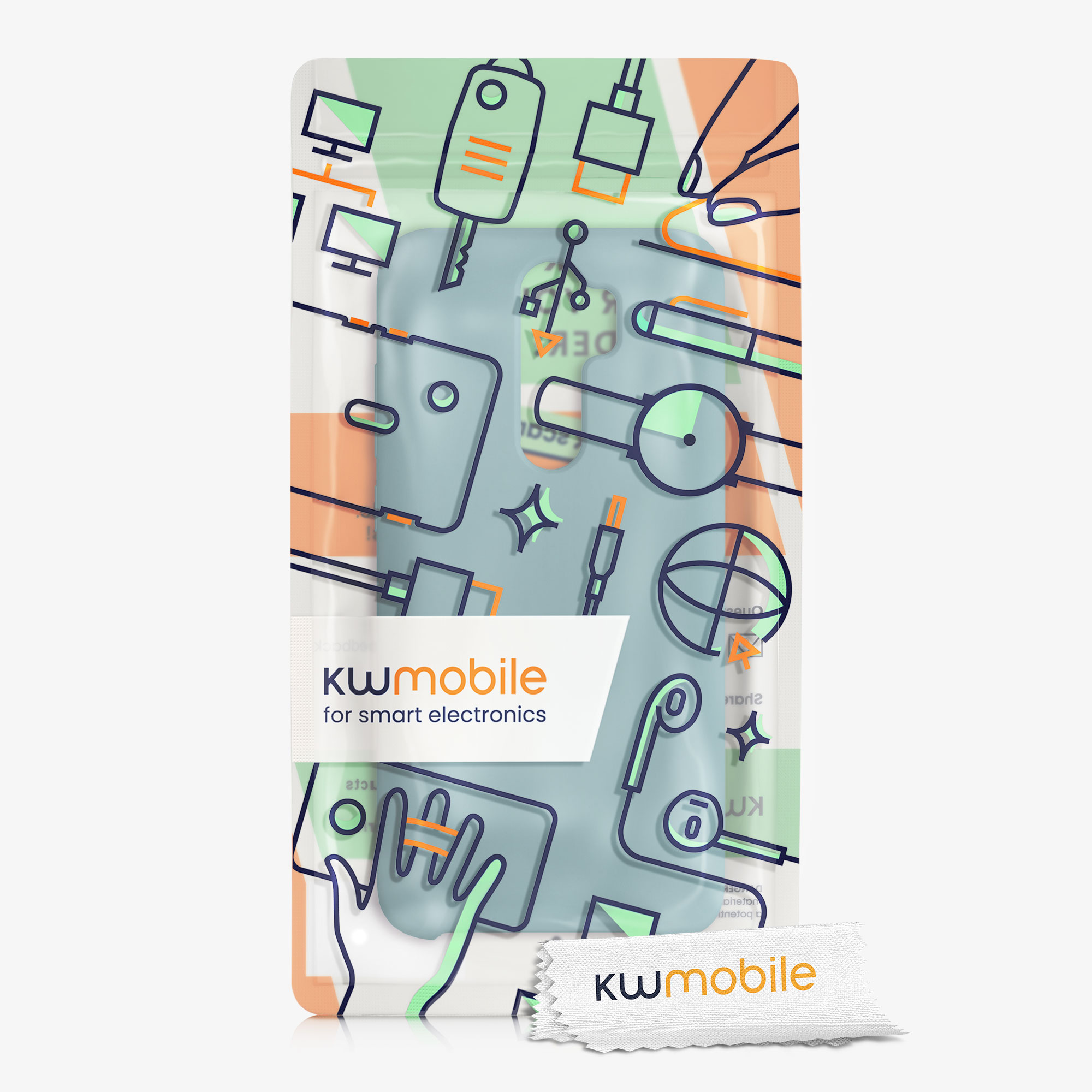TPU kryt kwmobile pro Xiaomi Redmi Note 8 Pro - wireless charging arctic night