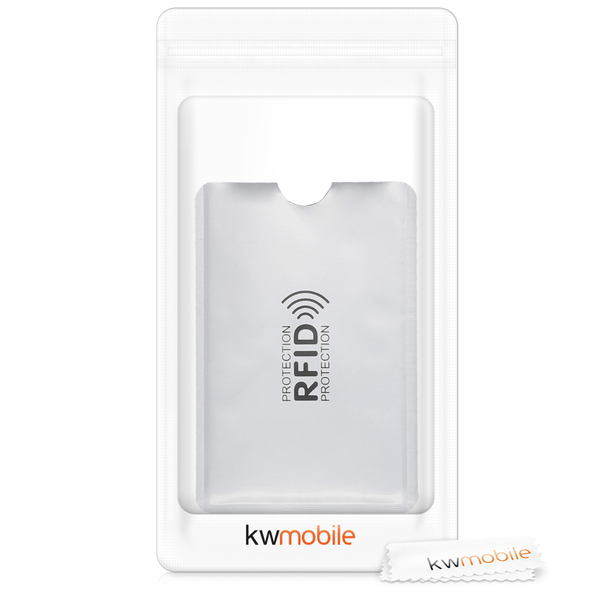 RFID obaly na karty kwmobile 5 ks - stříbrná