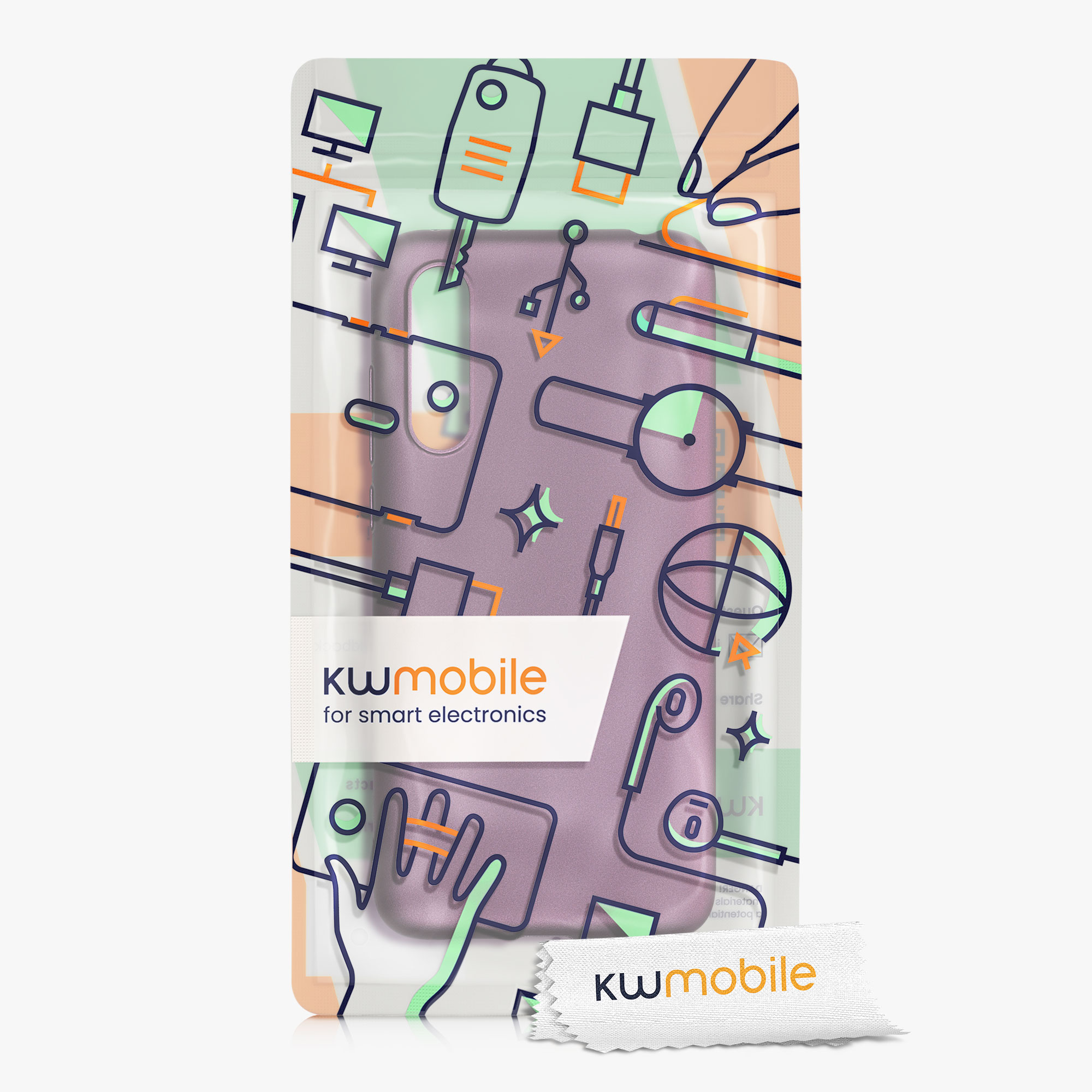 Kryt kwmobile Xiaomi Mi 9 Lite, metalická levandulová