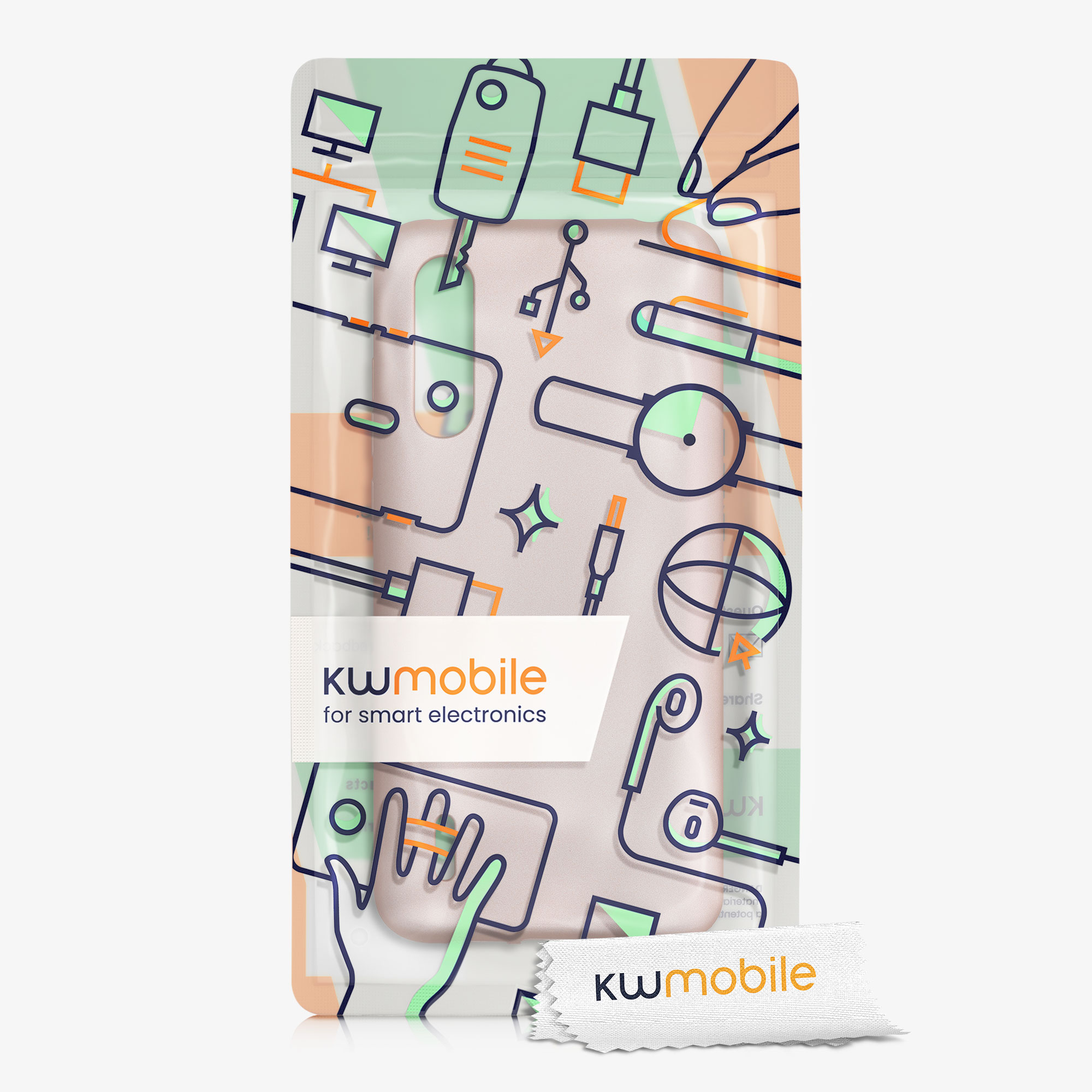 Kryt kwmobile Xiaomi Mi 9 Lite, metalická růžově zlatá