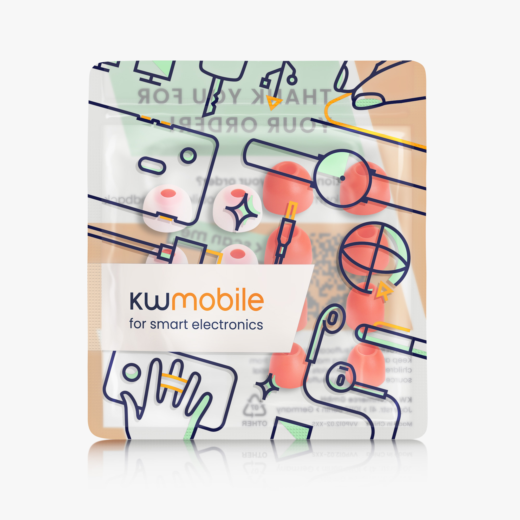 Náhradní špunty kwmobile pro Sony WF-1000XM3 / WF-1000XM4 / WF-1000XM5, 4 velikosti, červená, 14 ks