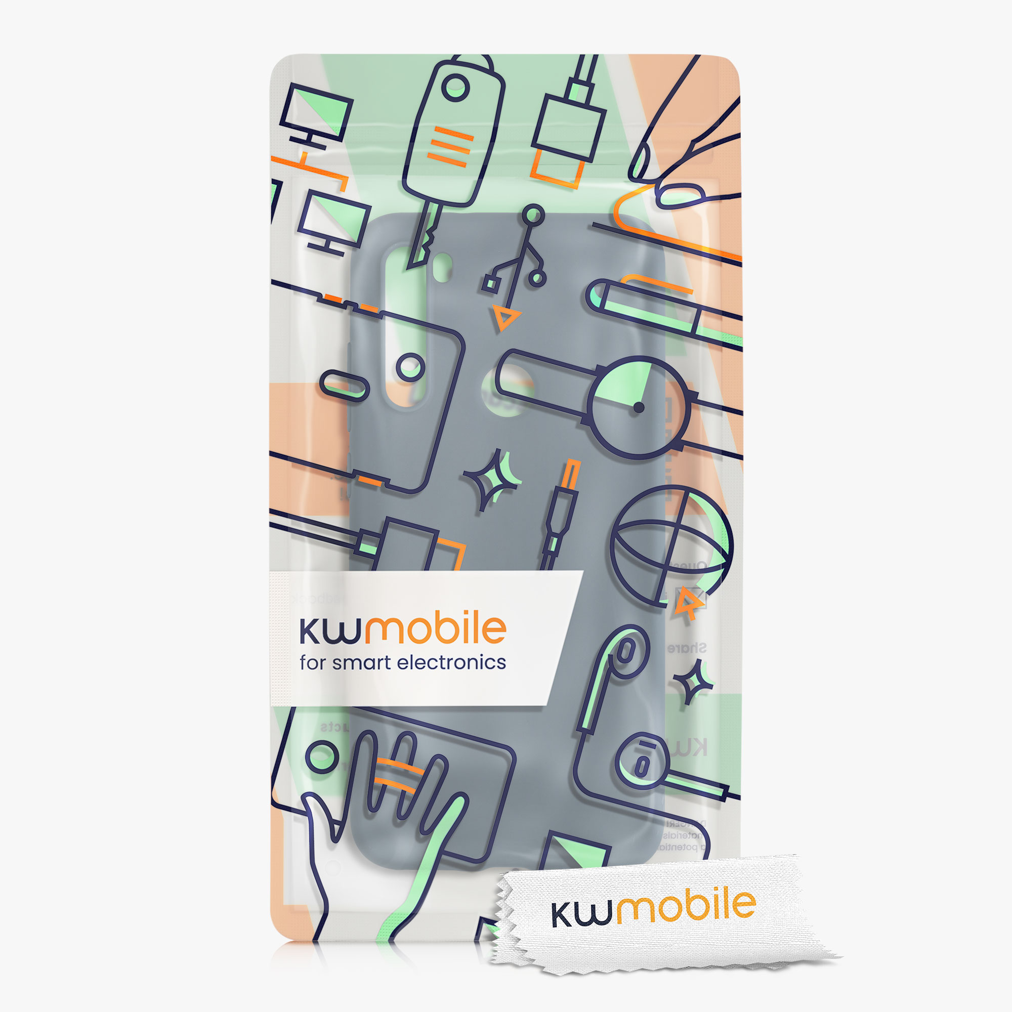 TPU kryt kwmobile pro Xiaomi Redmi Note 8T - tmavě šedá