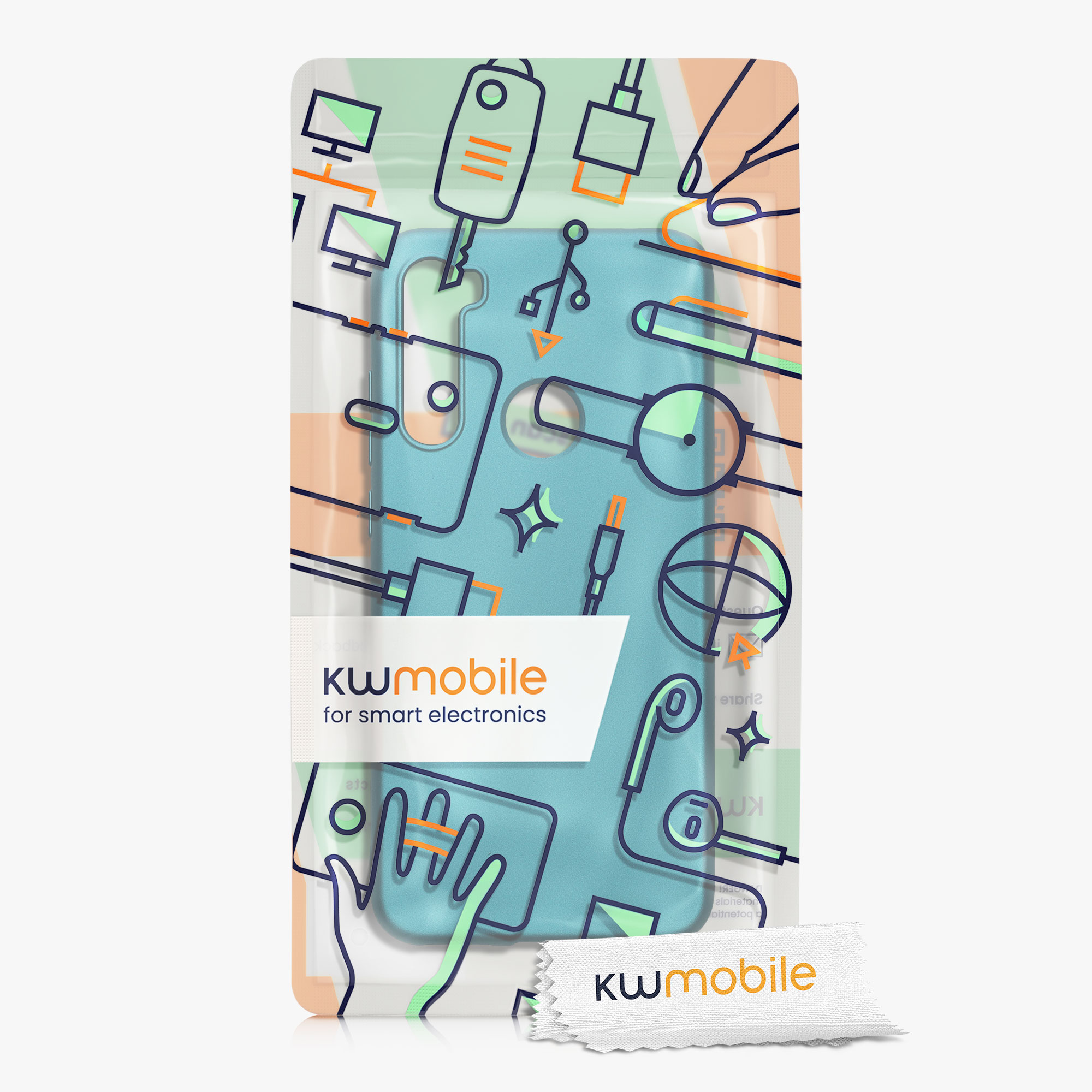 Metalický TPU kryt kwmobile pro Xiaomi Redmi Note 8T - metalická karibská modrá