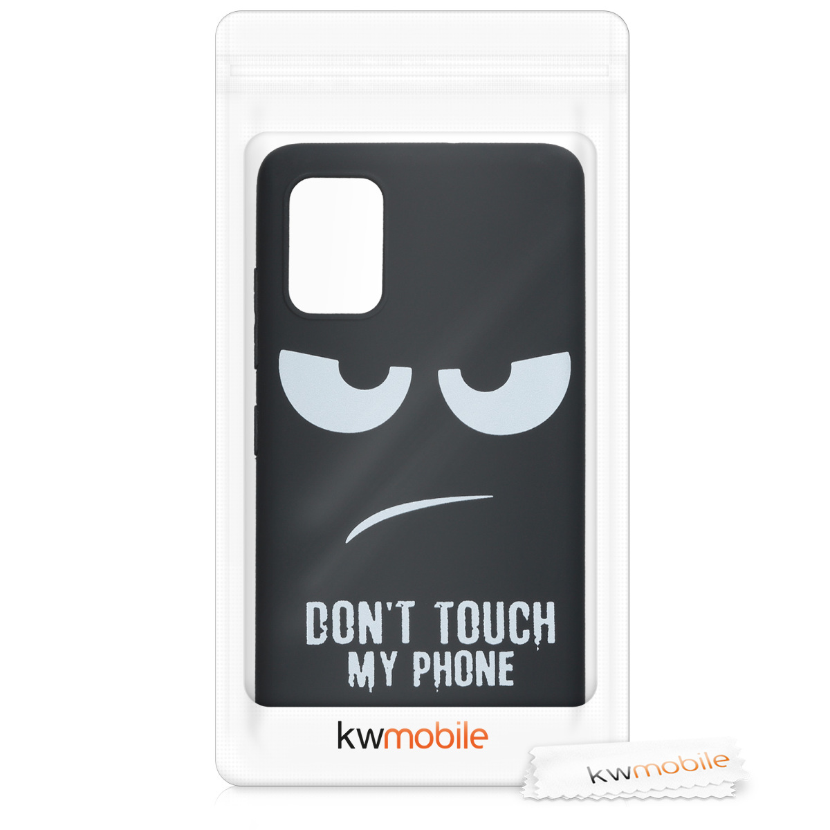 Kryt na mobil Samsung Galaxy A51 kwmobile motiv Don't Touch My Phone - Don't Touch My Phone - bílá / černá