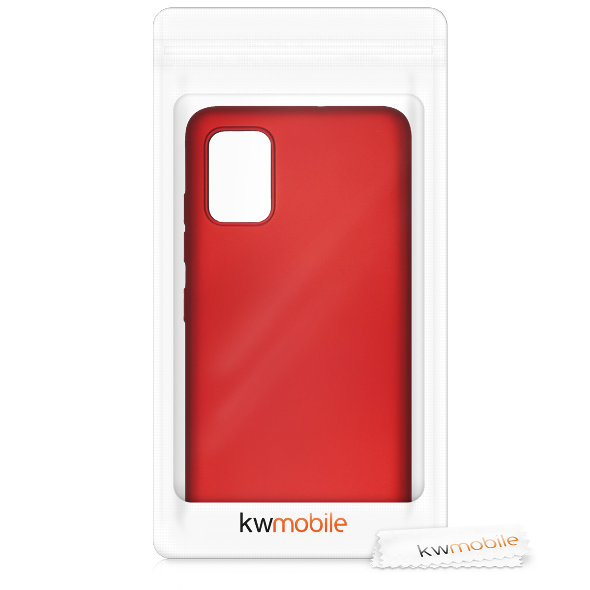 Kryt na mobil Samsung Galaxy A51 kwmobile TPU metalický Metalická tmavě červená