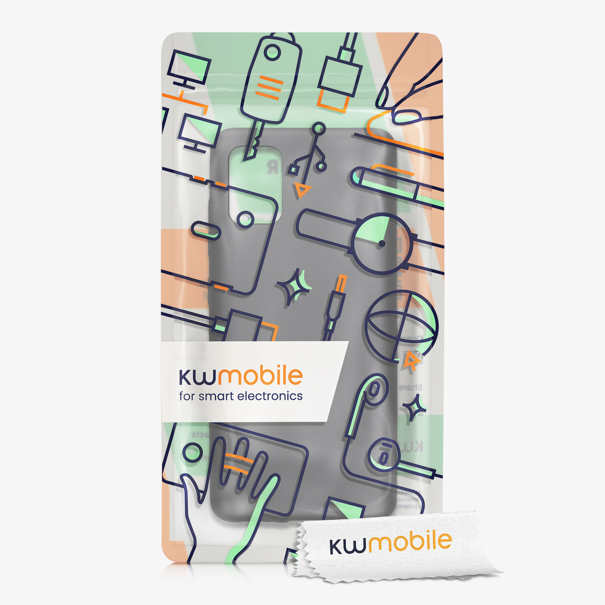 Kryt na mobil Samsung Galaxy A51 kwmobile TPU metalický Metalická šedá