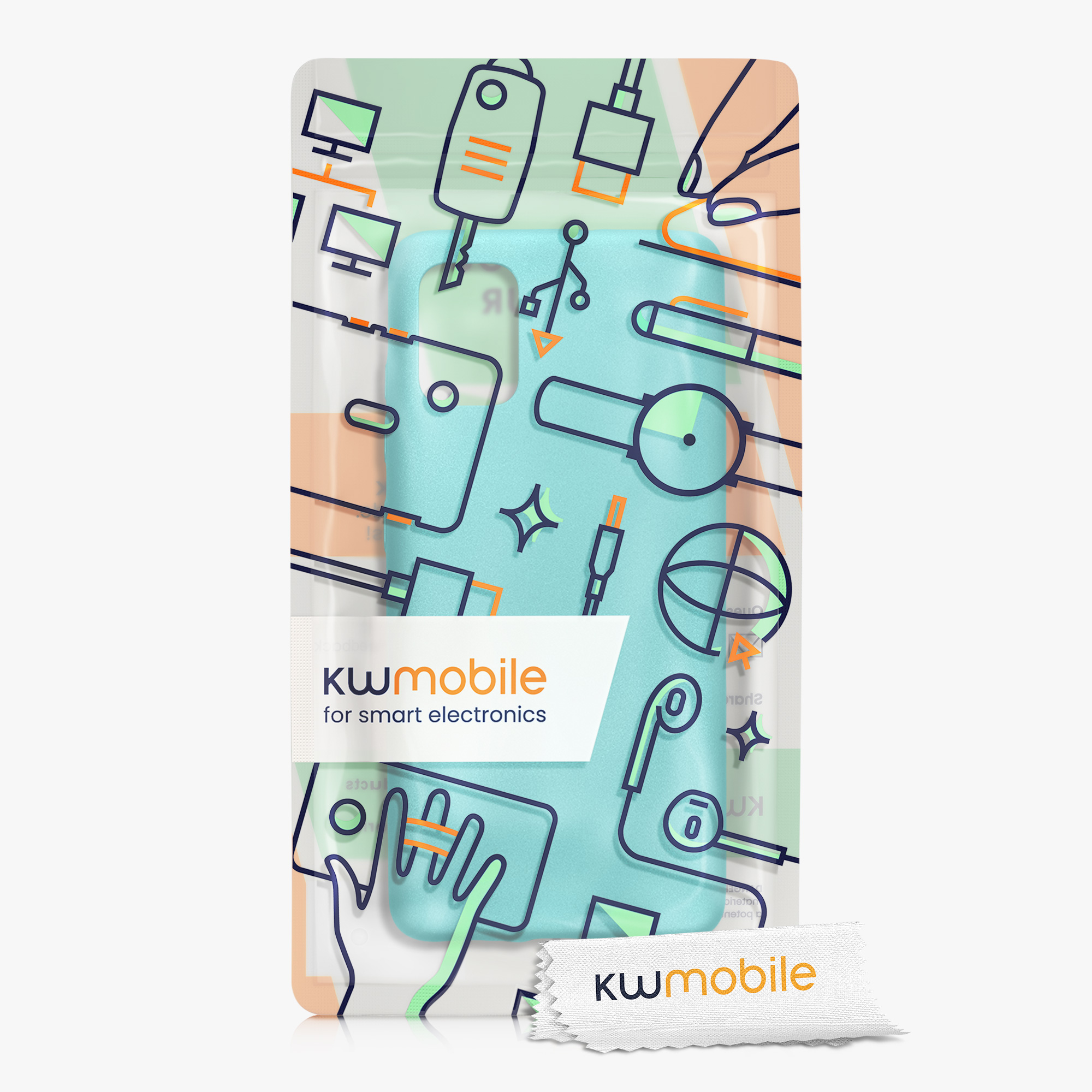 Kryt na mobil Samsung Galaxy A51 kwmobile TPU metalický Metalická mátová zelená