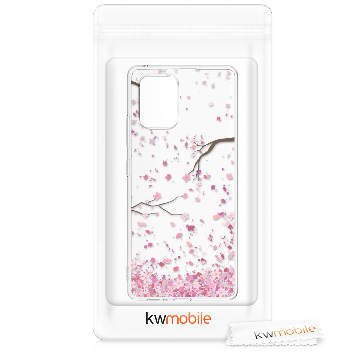Čirý kryt na mobil Samsung Galaxy S10 Lite kwmobile Cherry Blossoms růžovo-tmavě hnědo-transparentní