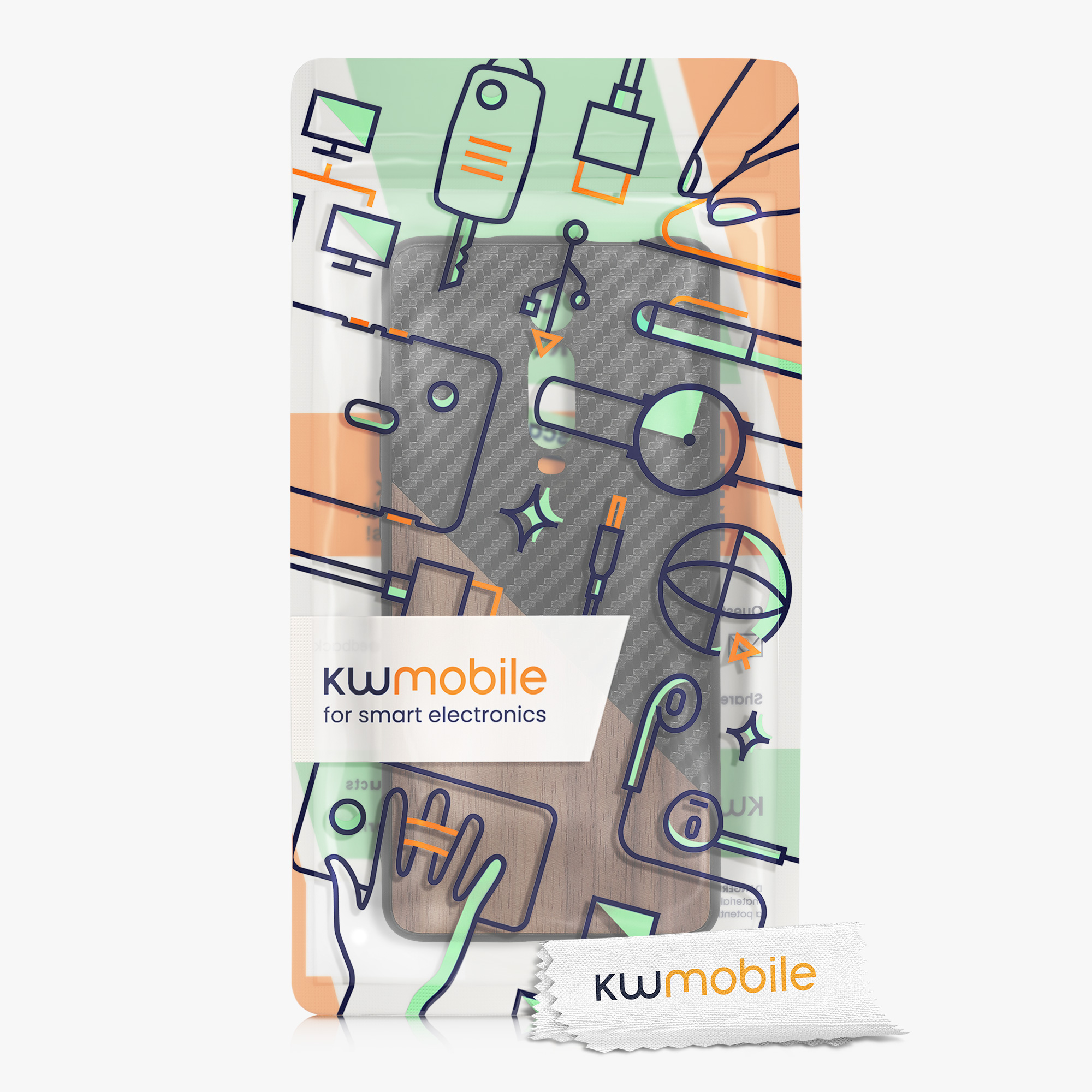 Dřevěný kryt kwmobile Xiaomi Mi 9T (Pro) / Redmi K20 (Pro), Two-Tone Wood Black / Dark Brown