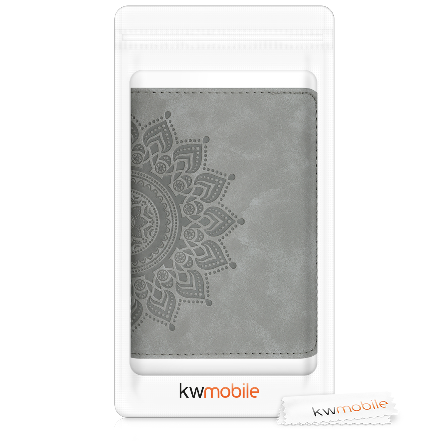 Obal na doklady od auta kwmobile PU kůže - 12 × 17,5 cm otevřené / 9,2 × 13 cm složené - šedá