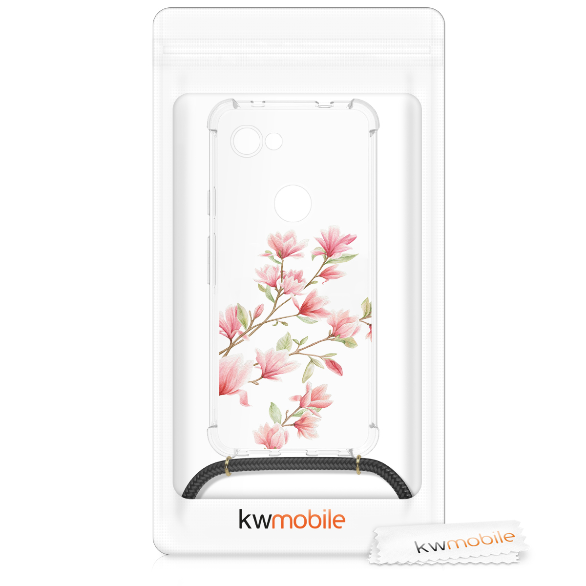 Crossbody kryt kwmobile pro Google Pixel 3a - magnólie růžová / bílá / transparentní