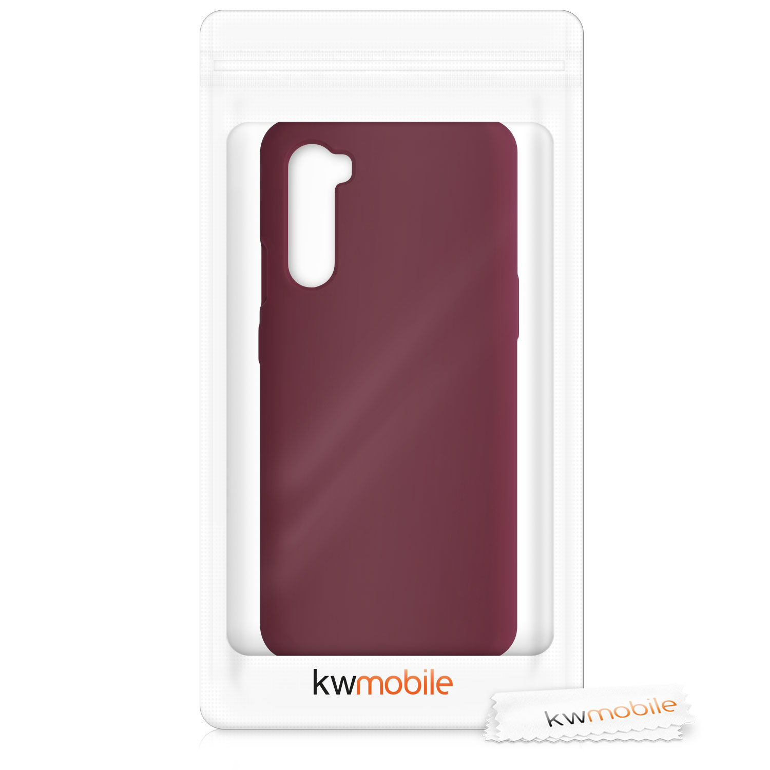 Kwmobile Silikonový kryt OnePlus Nord rebarborově červená